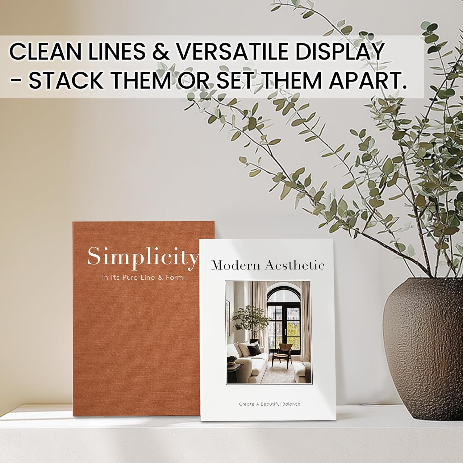 Faux Book Photo / Modern Brown / Set of 2