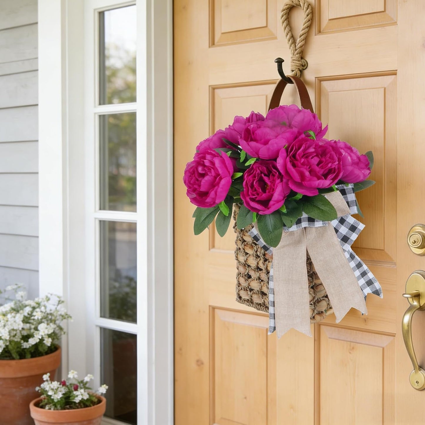 Woven Wall Baskets / Rose Pink / 17 Inch / Set of 10