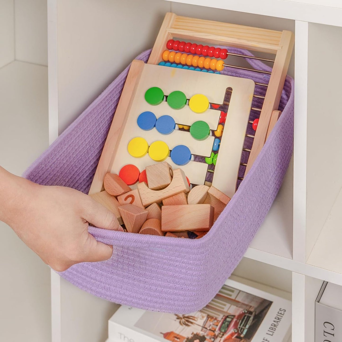 Woven Closet Storage Bin / Purple / 14''x10''x5