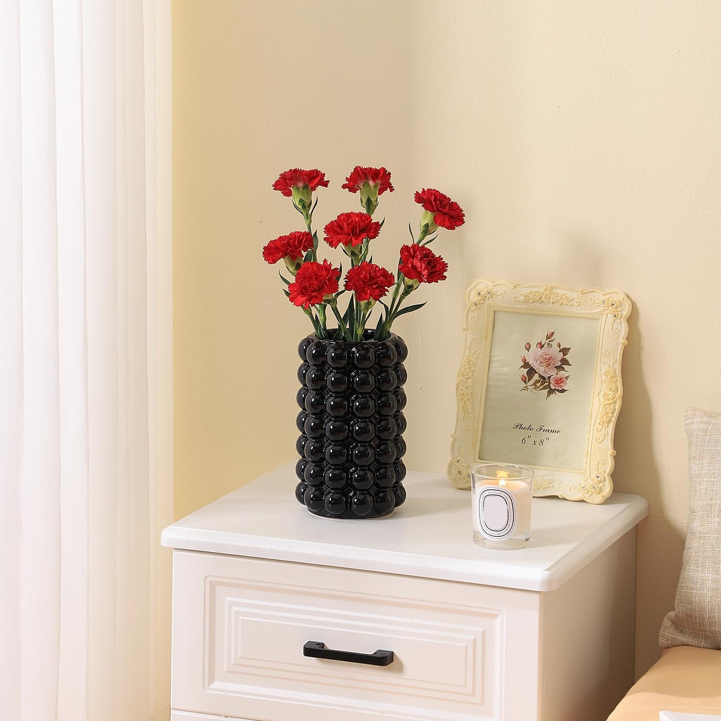 Modern Vases / Ceramic Vase for Flowers / Black / Large
