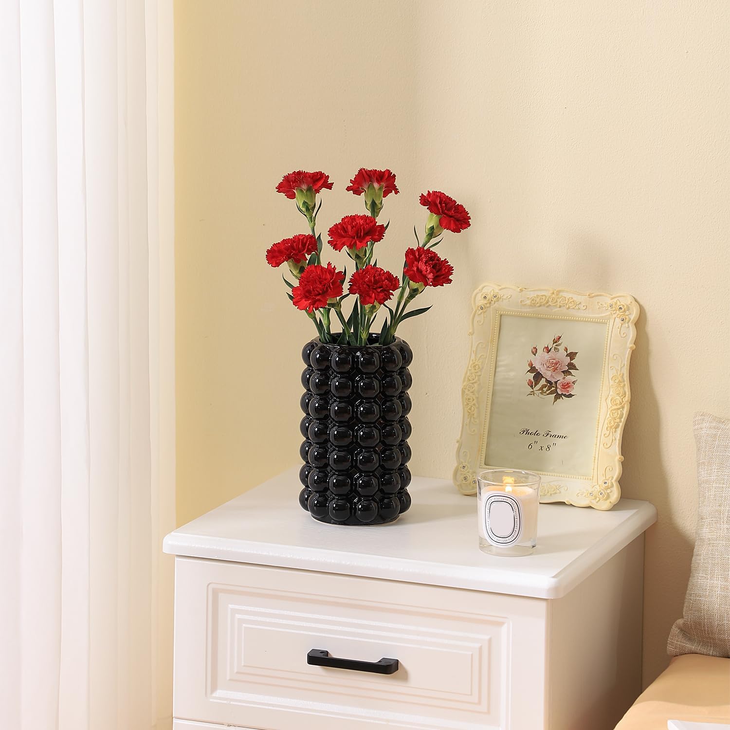 Modern Vases / Ceramic Vase for Flowers / Black / Large