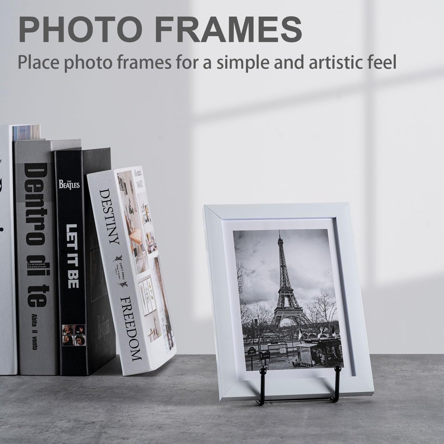 Metal Frame holder stand for Book / 8in- -black / 8 Inch / Set of 5