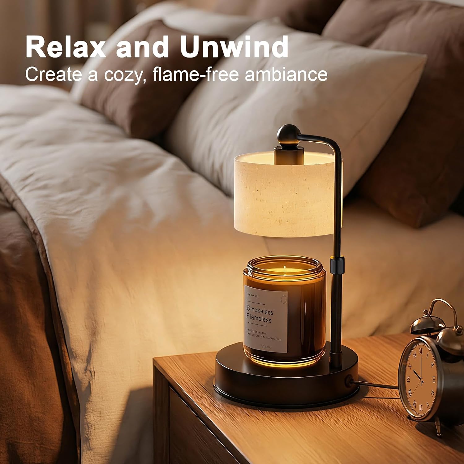 Candle Warmer Lamp with Timer, Best House Warming Gift, Height Adjustable & Dimmable Electric Candle Warmer Lamp