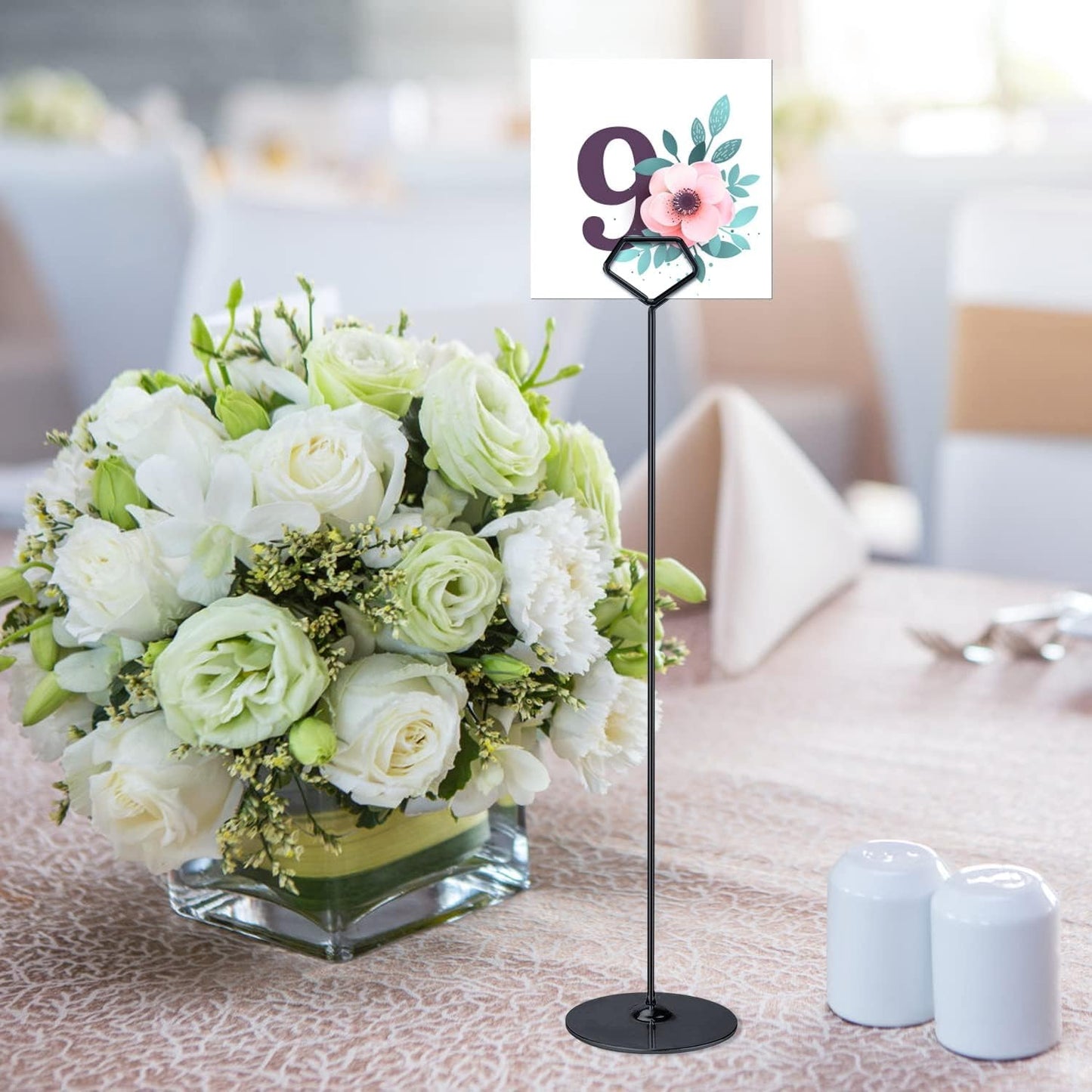 Urban Deco 16PK Table Number Holders 12 Inches Place Card Holder Metal Table Card Holders, Picture Holders For Tables