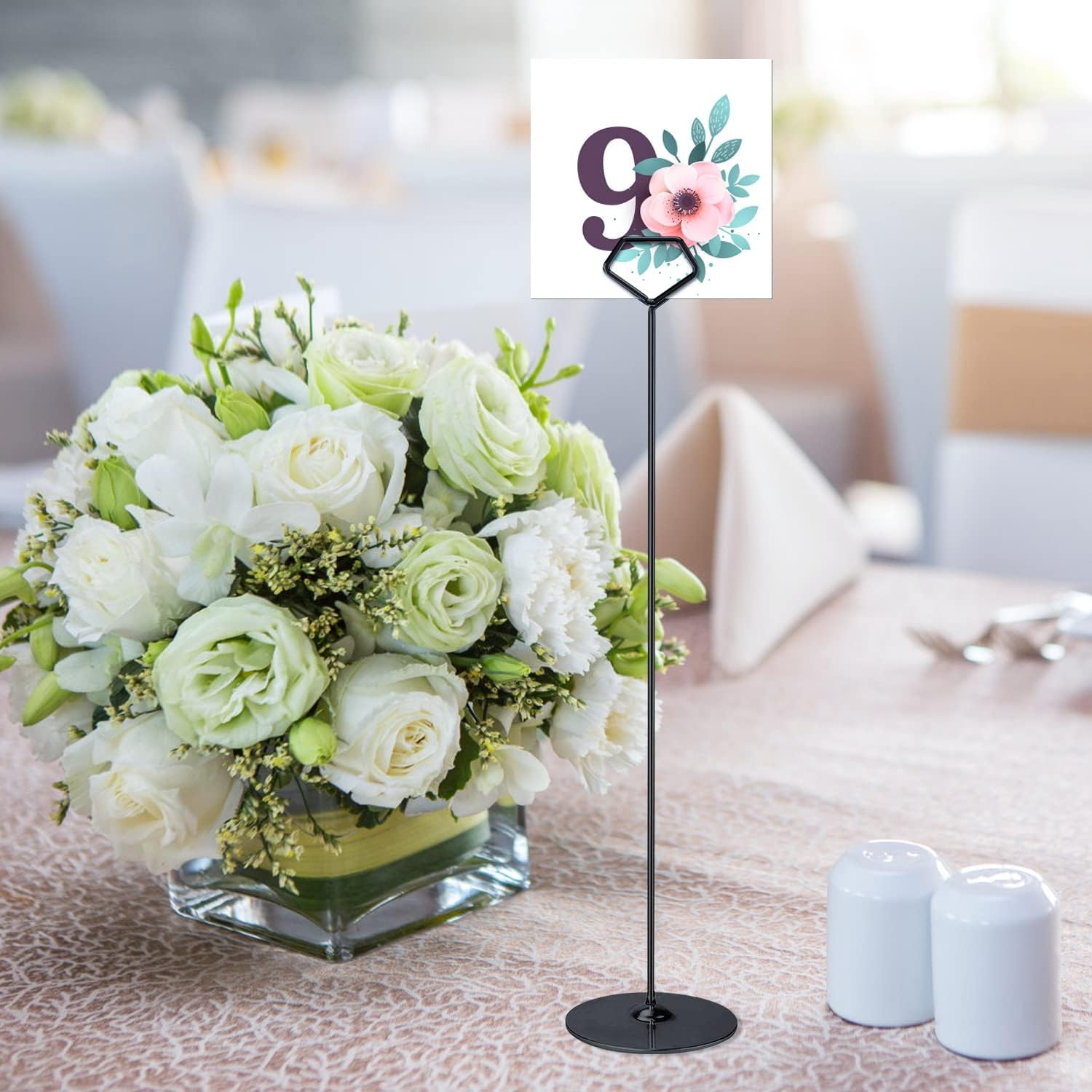 Urban Deco 16PK Table Number Holders 12 Inches Place Card Holder Metal Table Card Holders, Picture Holders For Tables