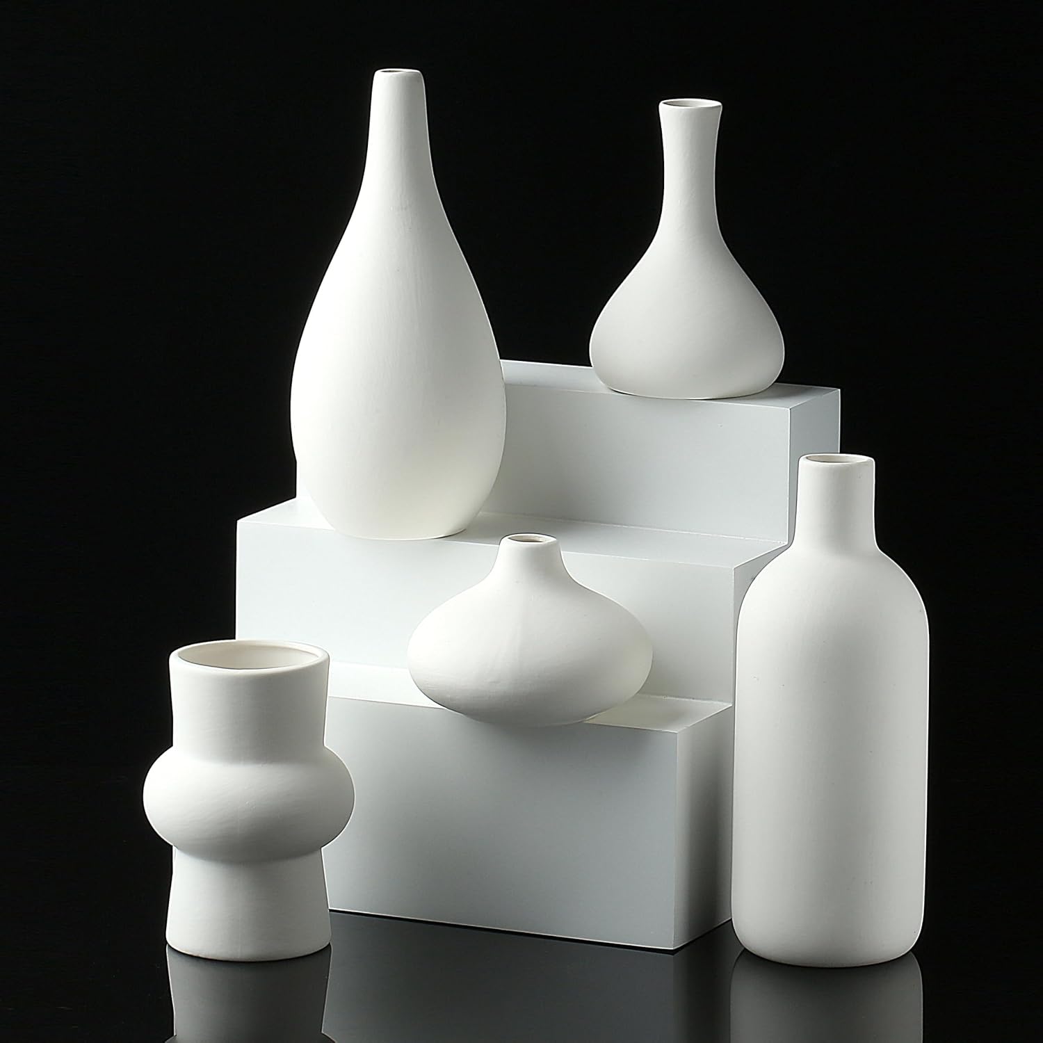 Ceramic Bud Vases / White / Set of 16