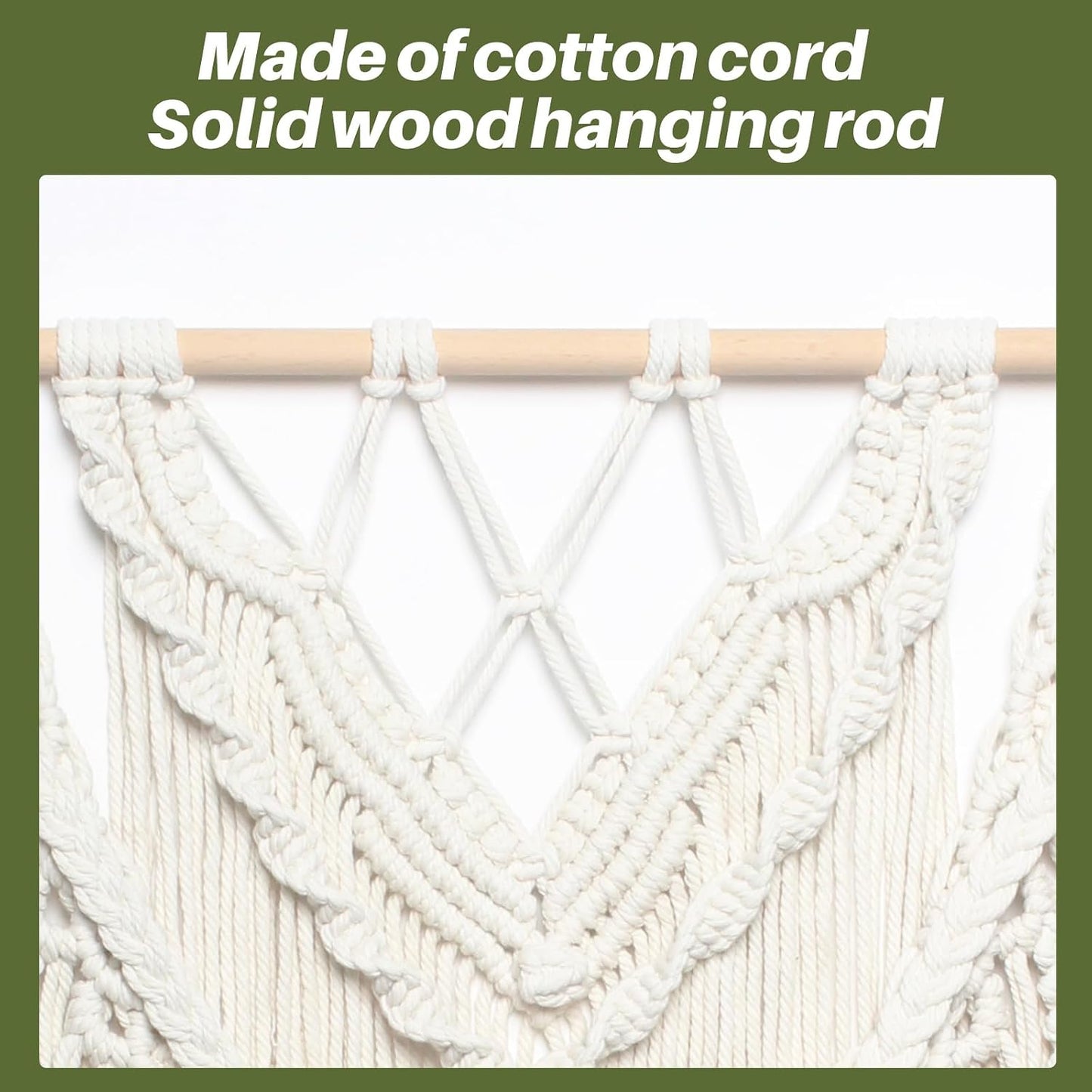 Macrame Woven Wall Hanging / White Fringe
