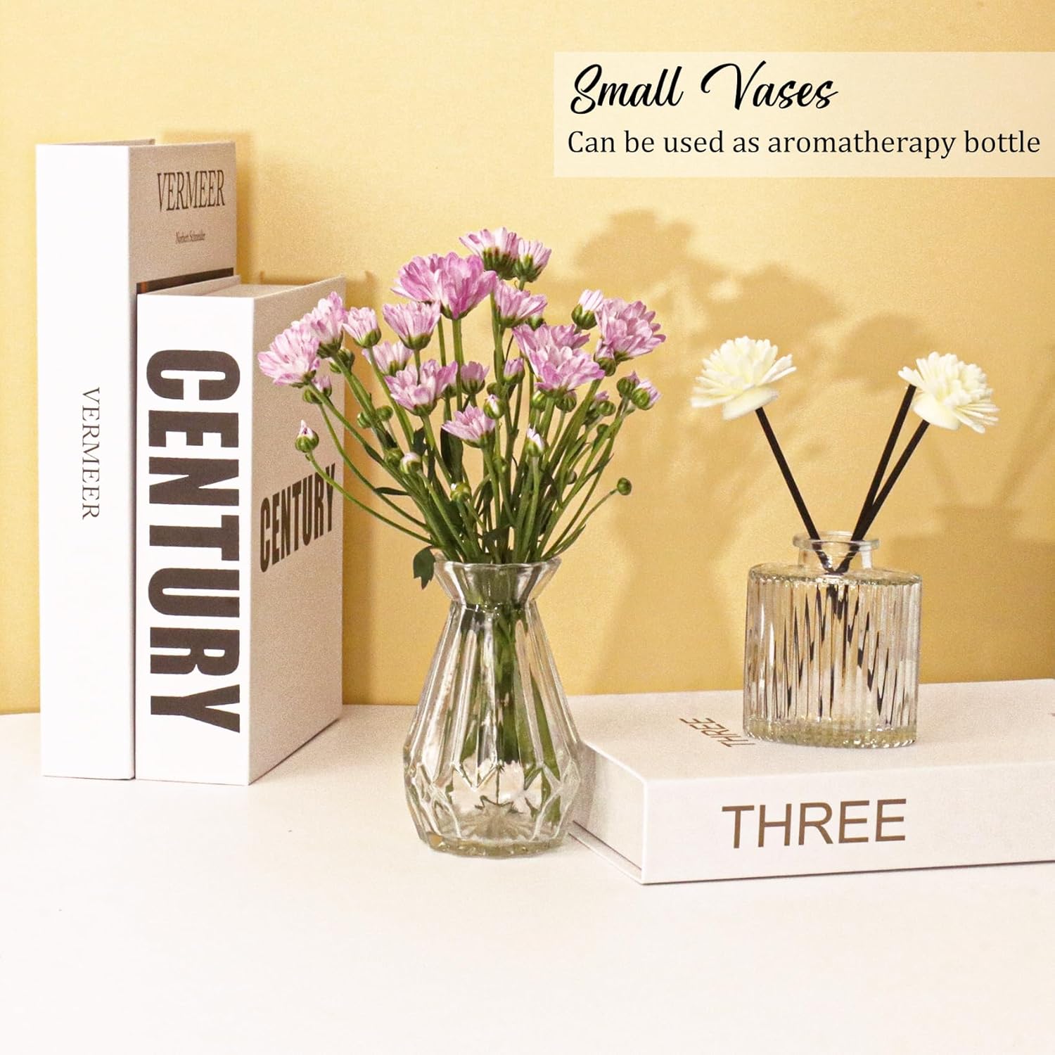 Bud Vases Set Small Vintage Glass Bottles Bud Vases in Bulk Multiple Shape Glass / Clear / Set of 36