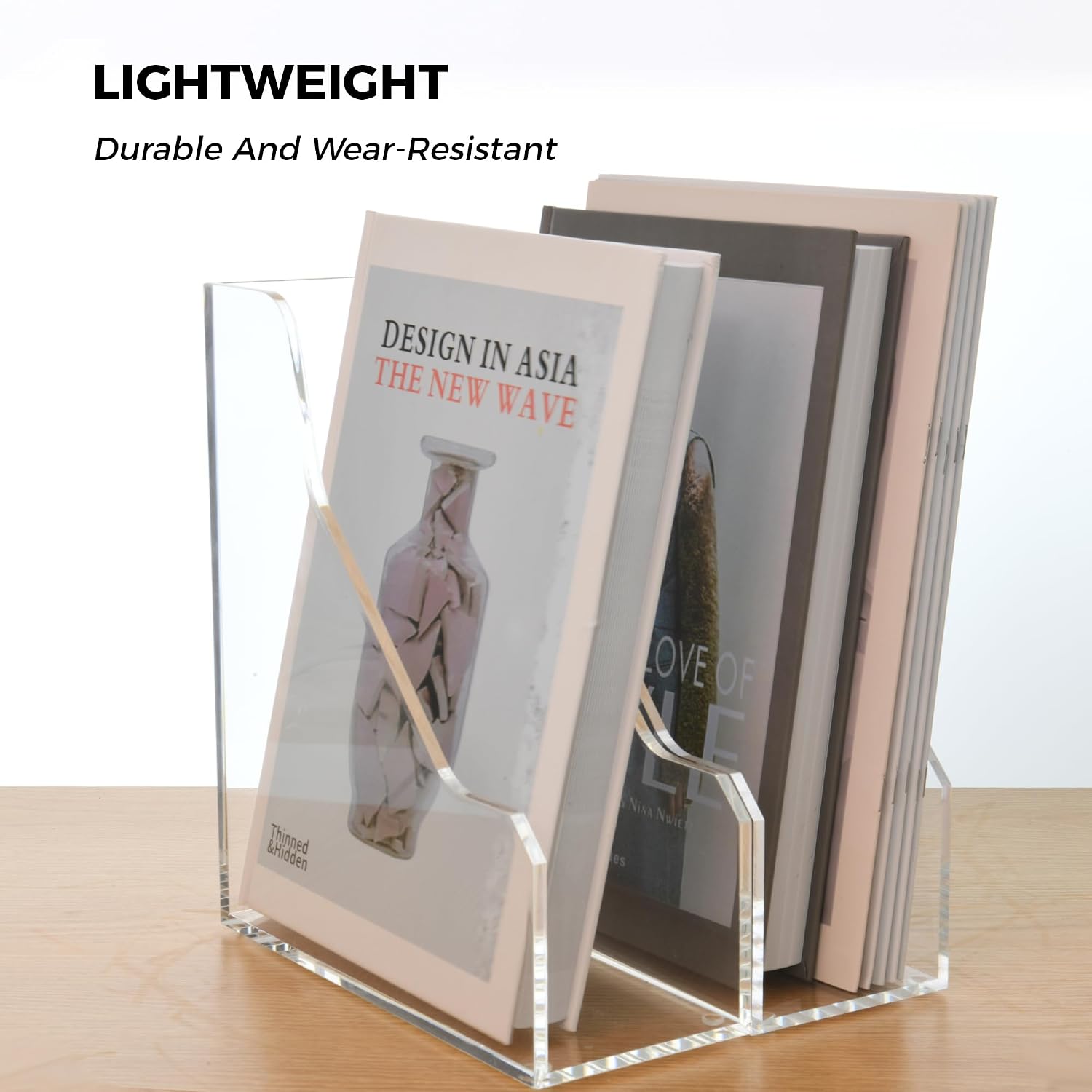 Acrylic Magazine File Holders / 1 Sections, A4 / Clear