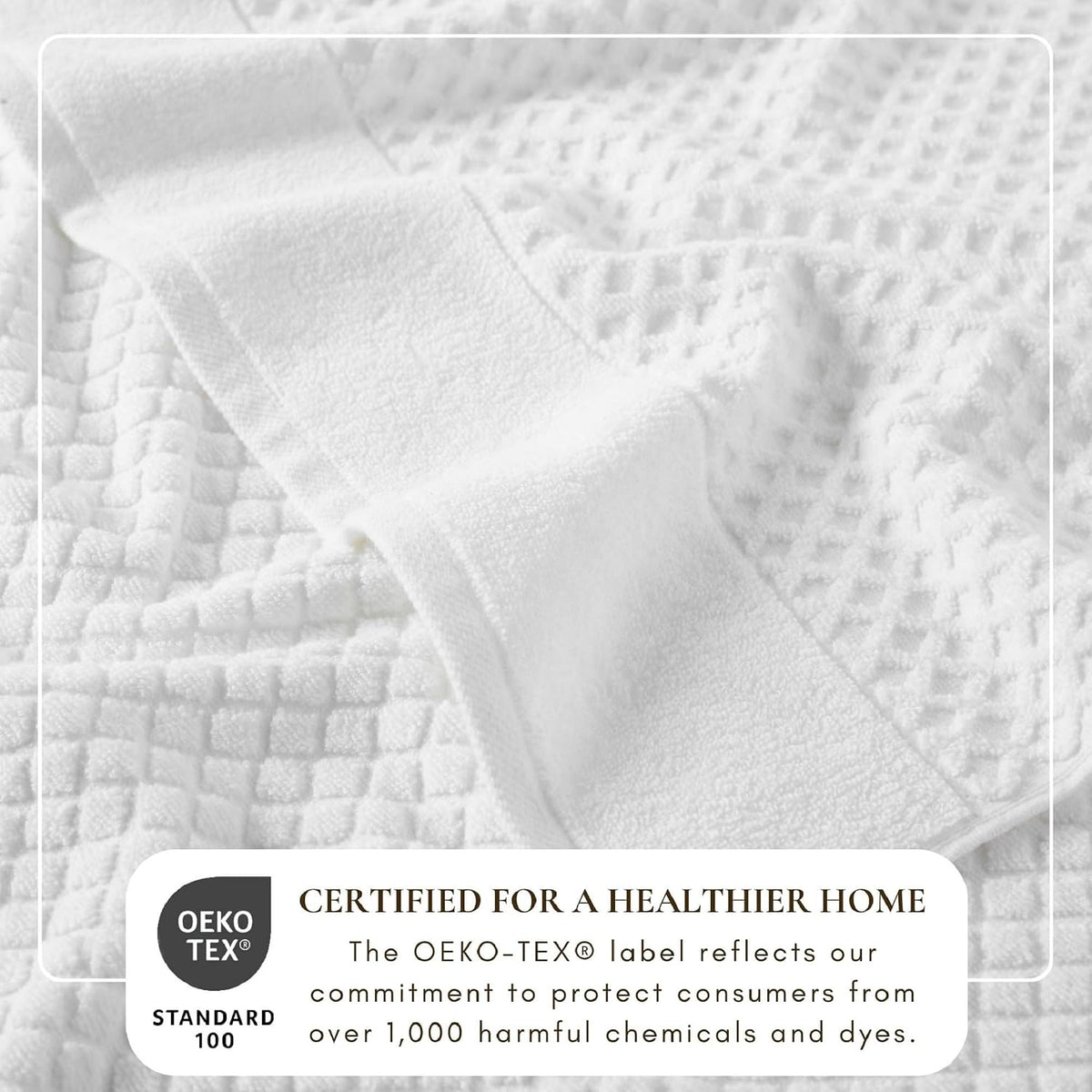 Great Bay Home Bath Towels - 100% Cotton 6 Piece Bath Sheet Set - Diamond Waffle Weave - Absorbent, Durable, Quick-Dry