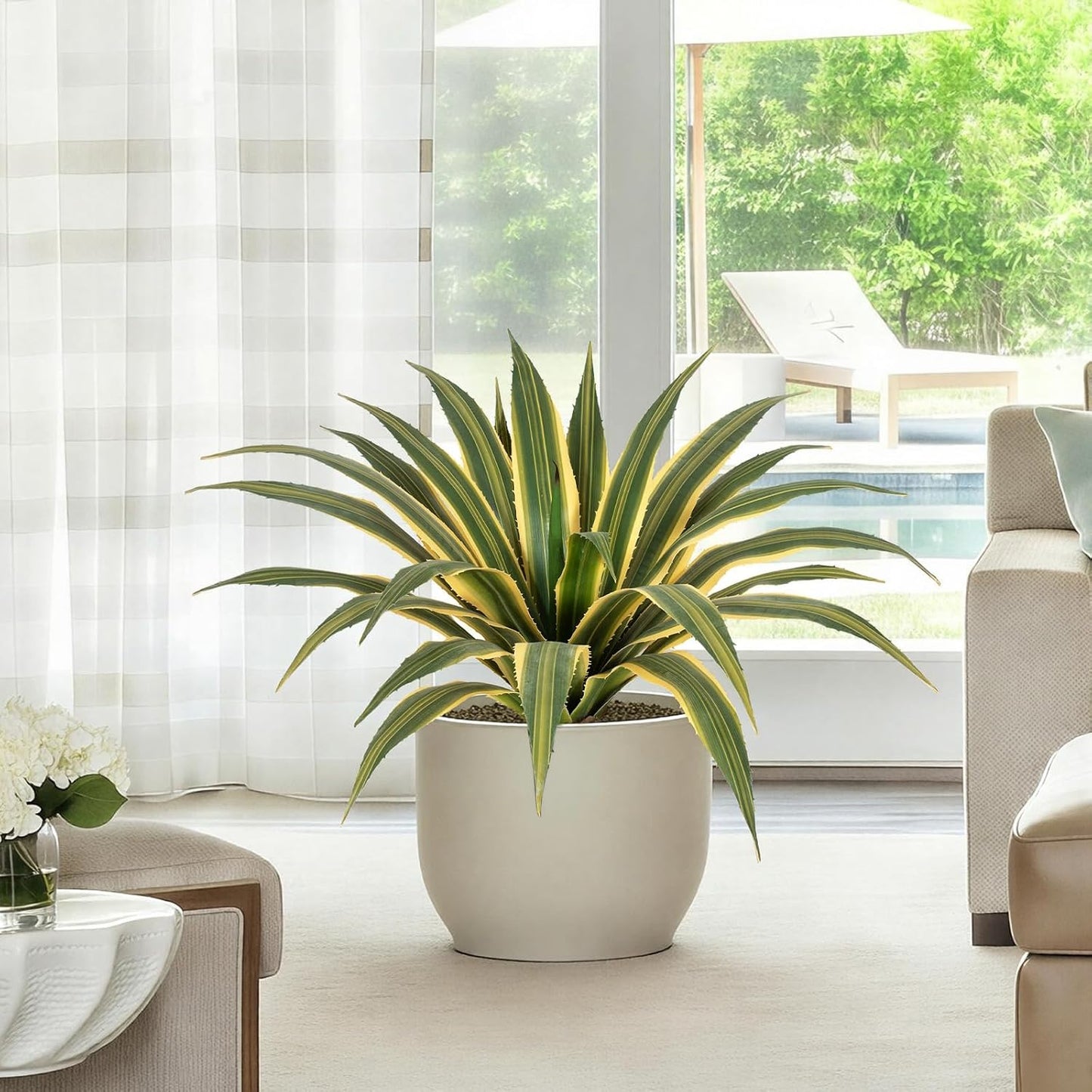 Artificial Agave Plants Outdoor / Set of 24