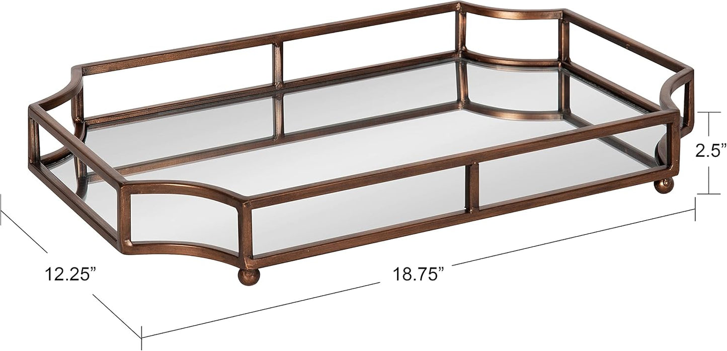 Ciel Modern Scalloped Tray / 18.8 x 12.3 x 2.5 / Bronze