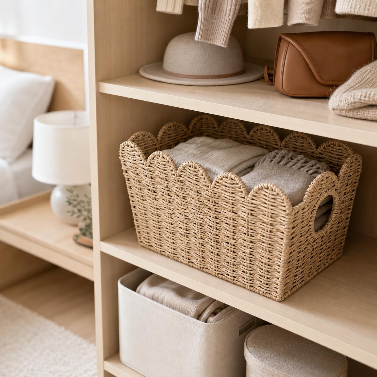 Scalloped Wicker Baskets / Set of 2