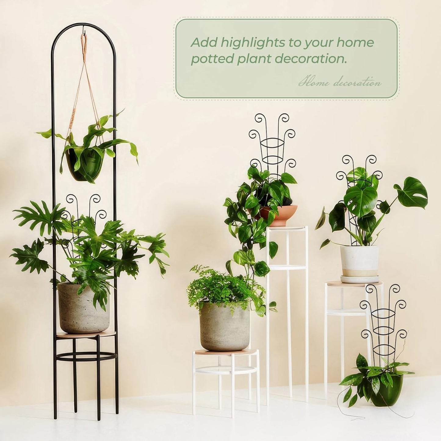 4 Pack 30 Inch Tall Metal Plant Trellis for Climbing Plants Indoor - Rustproof Garden Trellis for Potted Houseplants