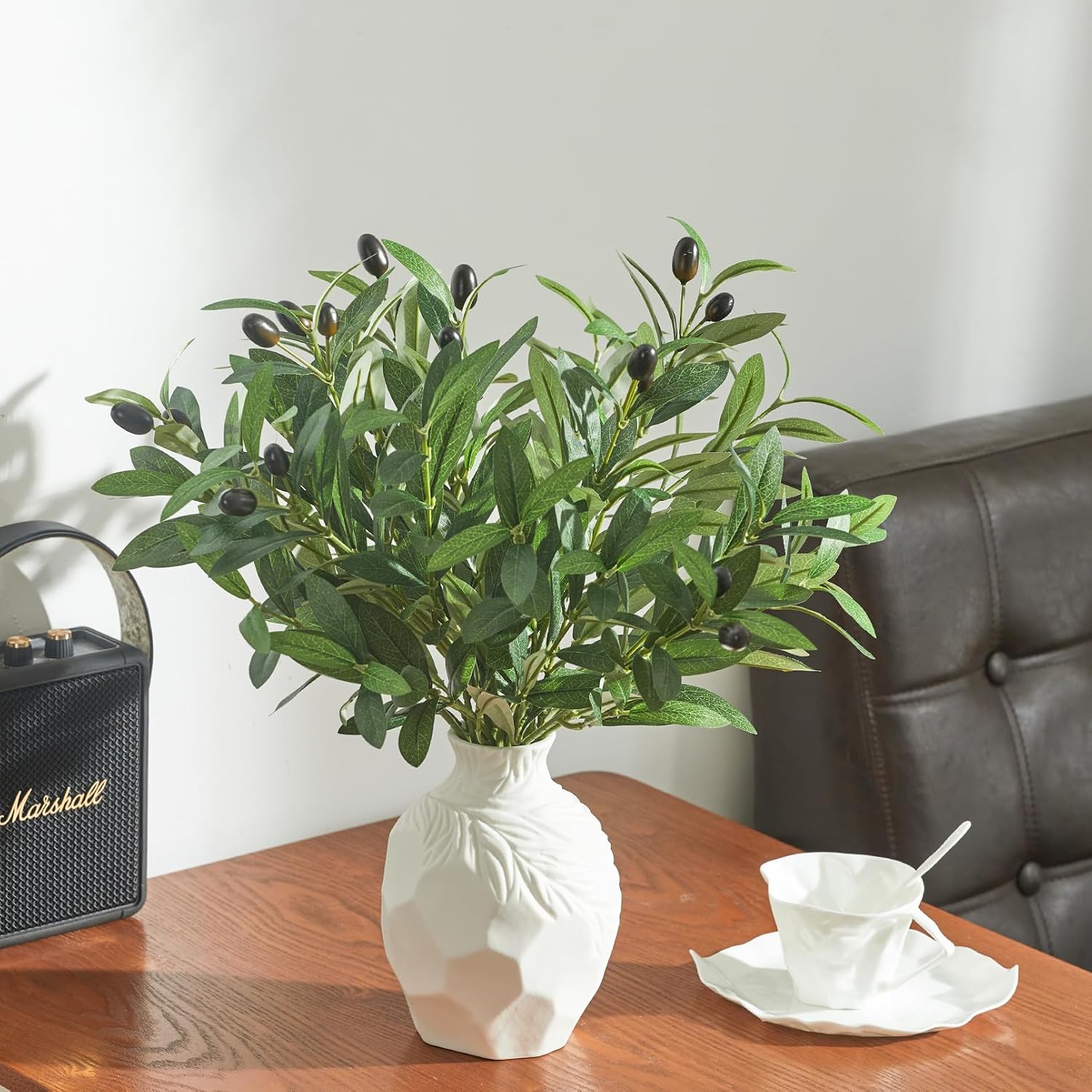 Olive Tree Branches Greenery Stems Artificial Plants Faux Olive Branch / Green / 18 Inch / Set of 18