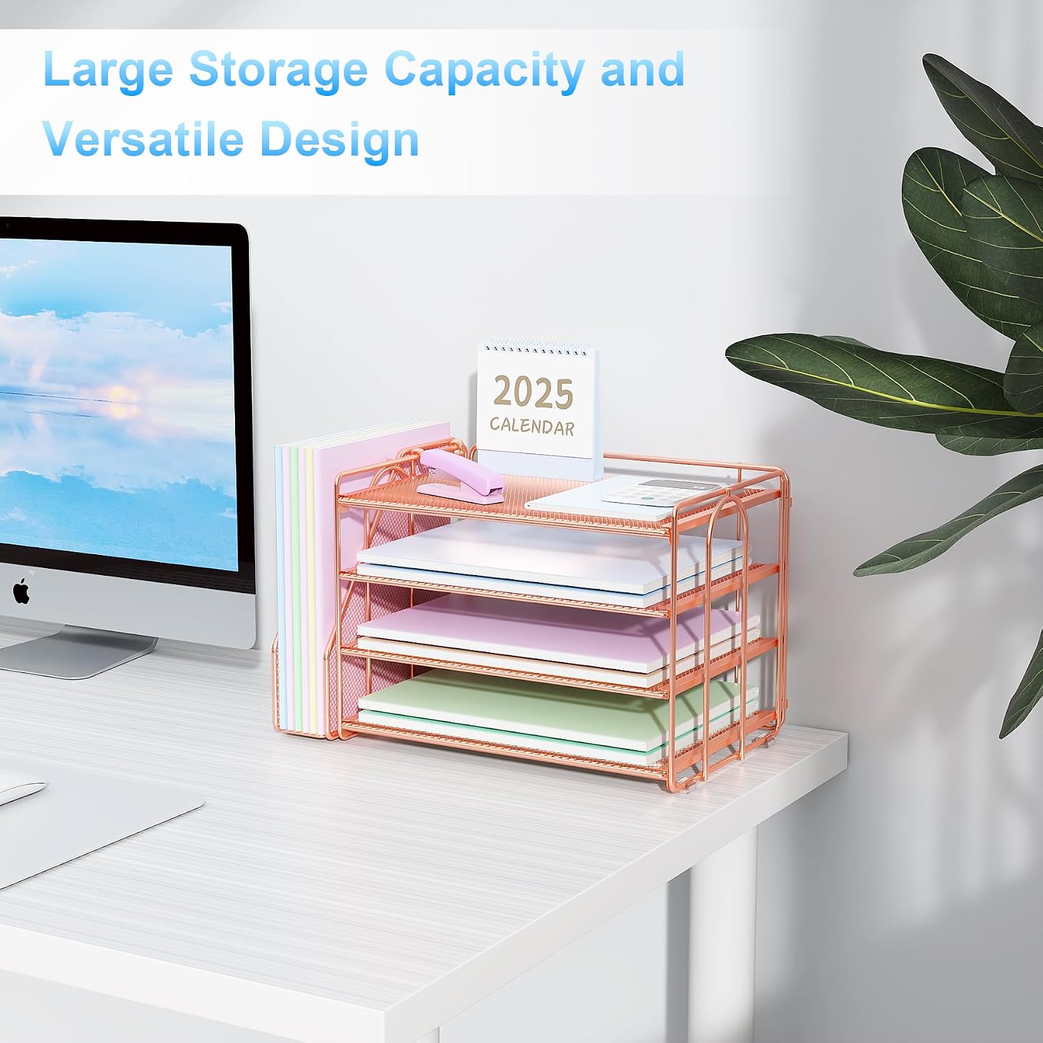 Spacrea Desk Organizers and Accessories, Paper Organizer for Desk with File organizer, Desk Accessories & Workspace