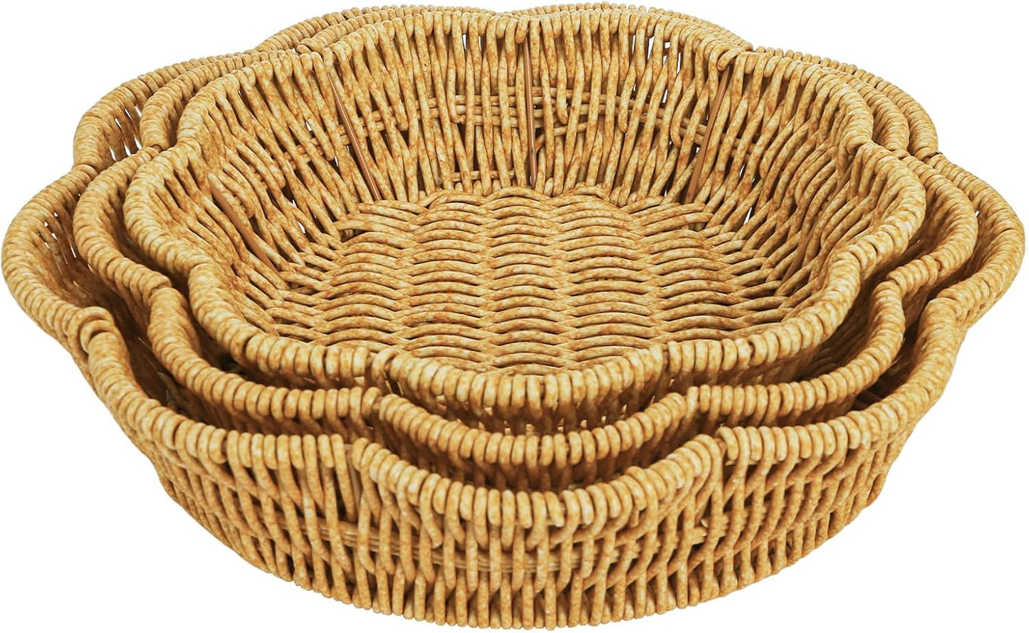 Poly Wicker Bread Baskets / Set of 3