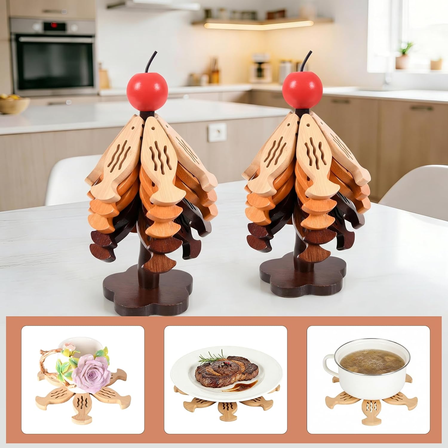 Wooden -Shape Coaster Sets for Drink / Fish / Set of 5