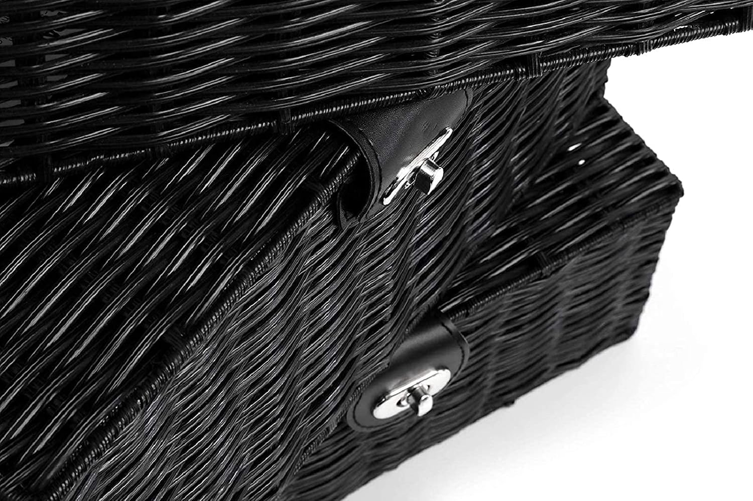 Woven Wicker Storage Basket Box / Black / Set of 3