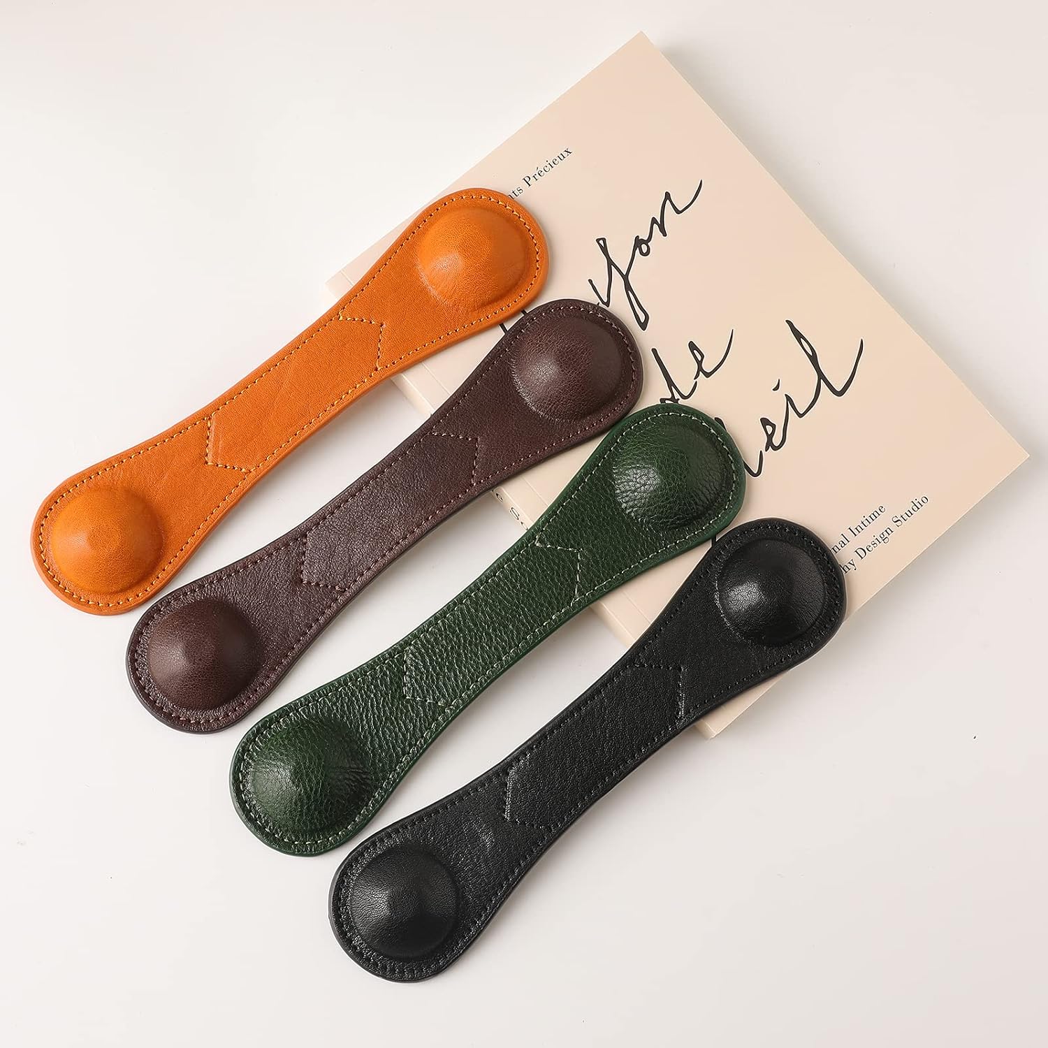 Weighted Bookmark - Leather Book Page Weight Book Weights Holder for Hands-Free Reading Paper Weights for Cookbooks