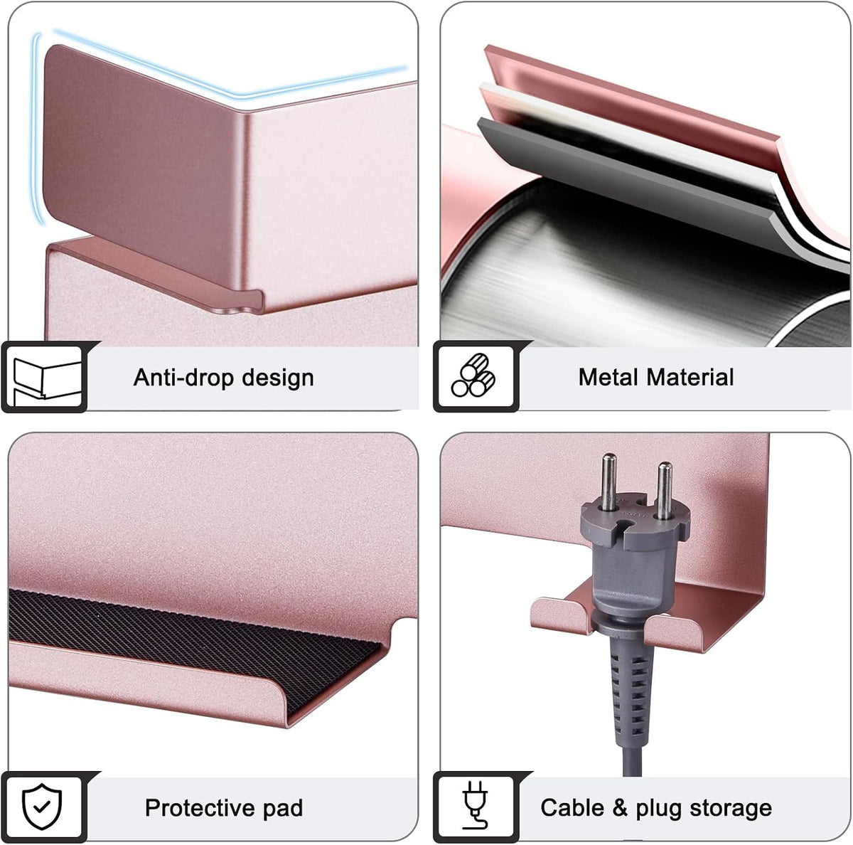 Storage Hair Dryer Holder for Curling Iron Accessories, Hair Tool Organizer Wall Mount, Curling Iron Holder, Bathroom