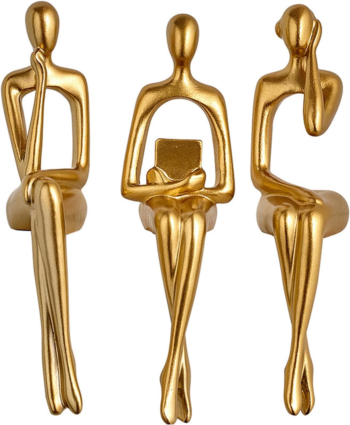 Bookshelf Desk Figurines / Gold / Set of 3