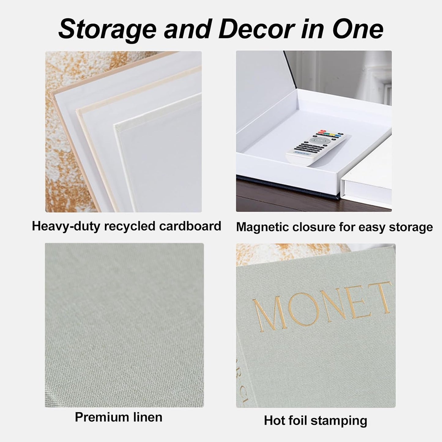Faux Books Storage Box / Mint Green+beige