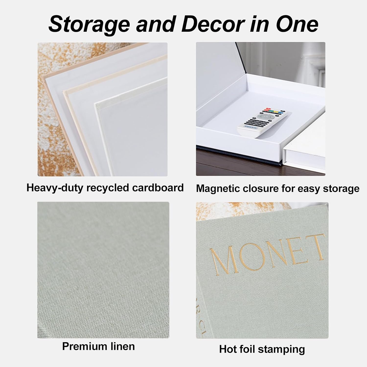 Faux Books Storage Box / Mint Green+beige