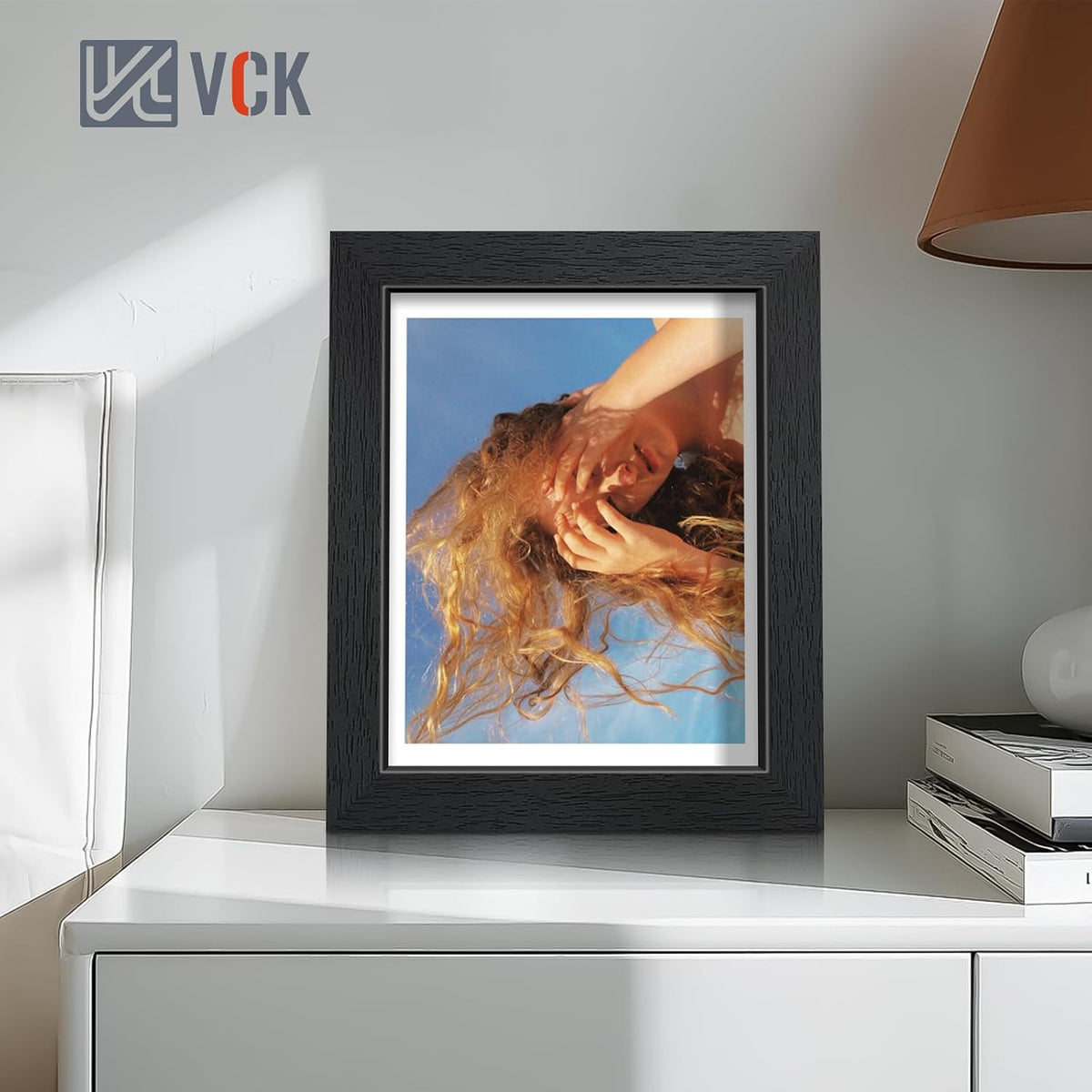 VCK 8x10 Picture Frames - Black, Wide Border Solid Wood Frame, Display Photo in Horizontal and Vertical, for Home