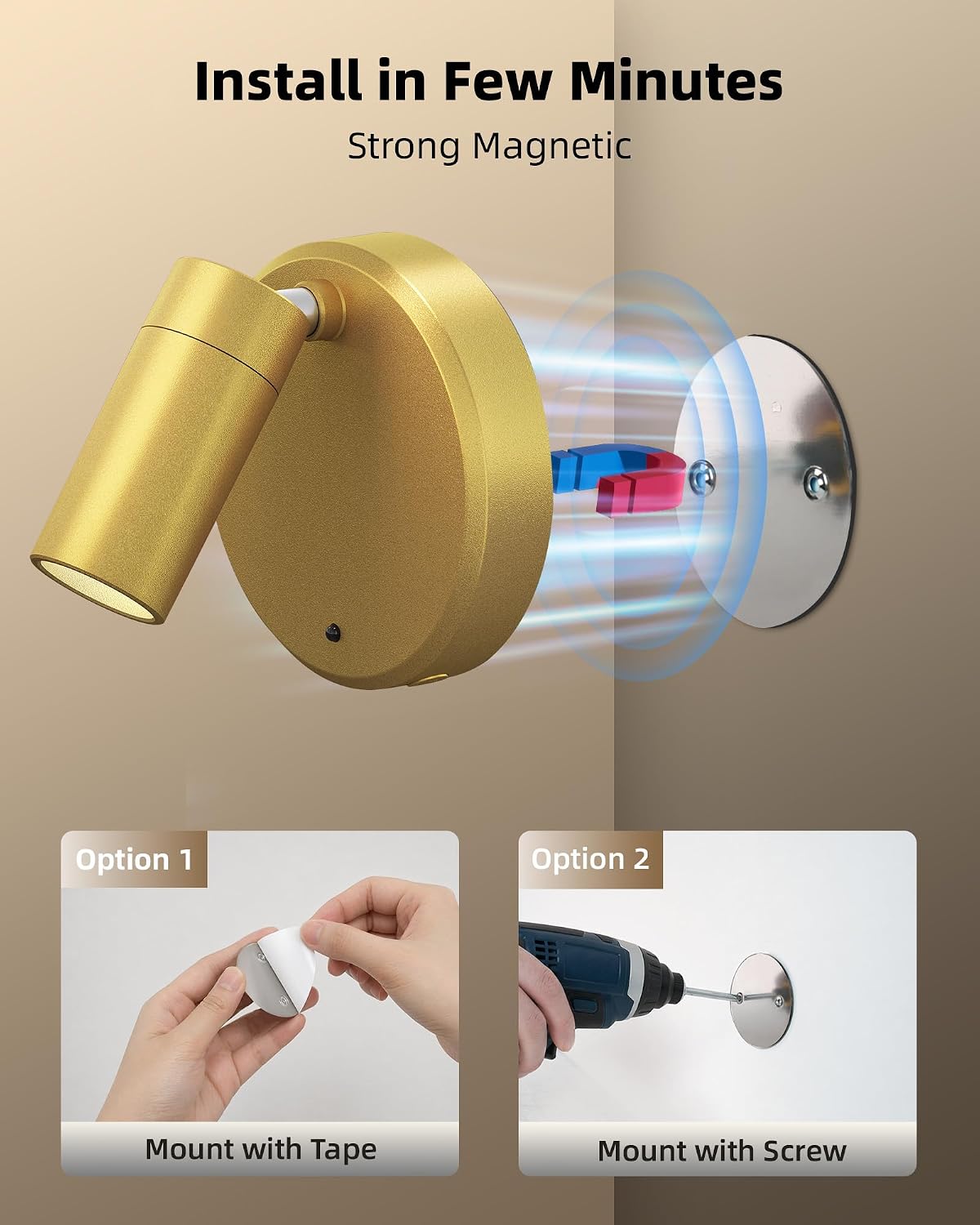 EZVALO LED Spotlight Indoor, 5500mAh Rechargeable Battery-Powered Picture Lights, Wireless Mini Art Accent Spot Lights