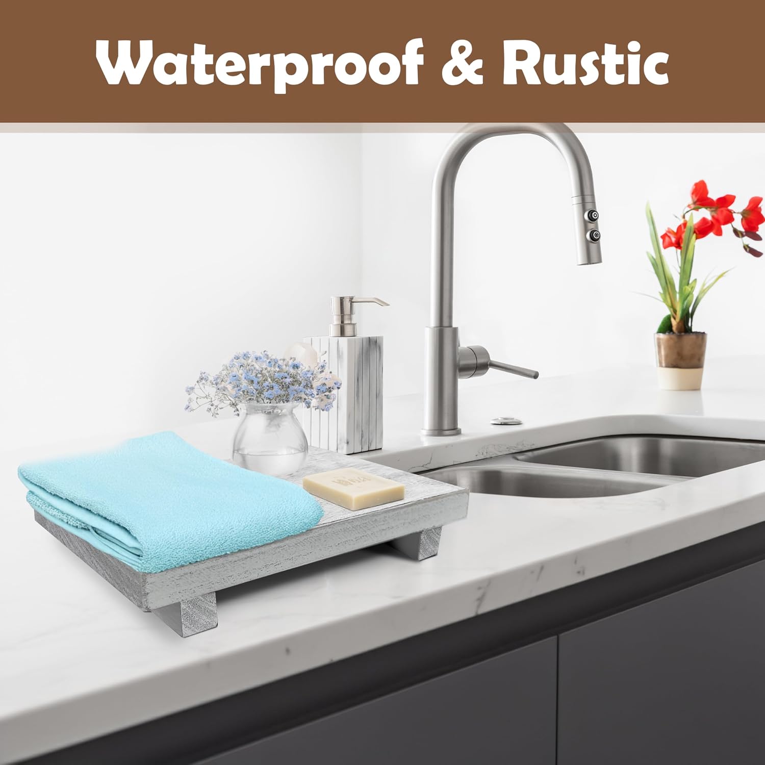 Plant Stand / Candle Holder / White / 9 x 6 x 1.5