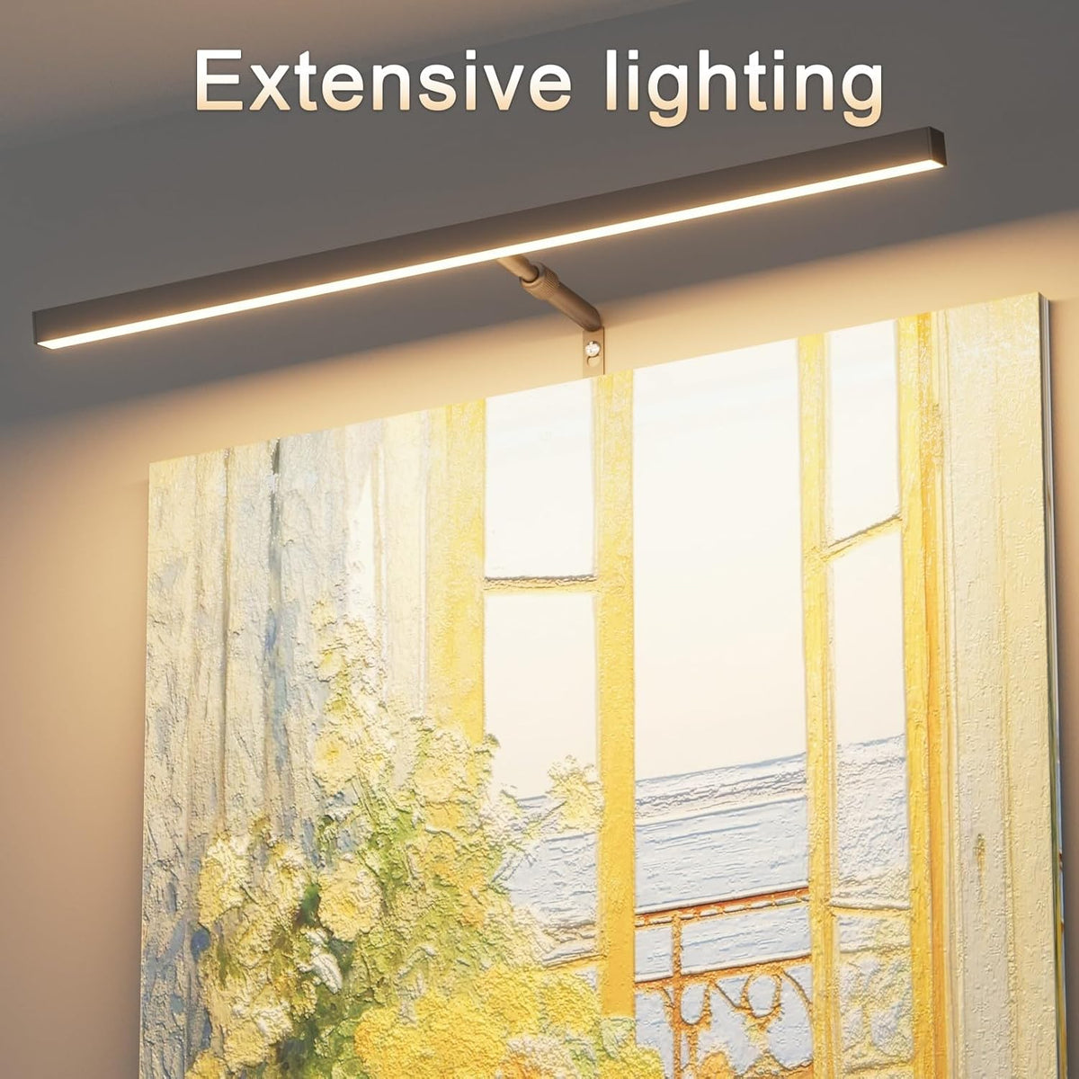24" Plug in Picture Light for Paintings with Remote Control, 9W LED Art Display Lighting for Gallery, Dartboard