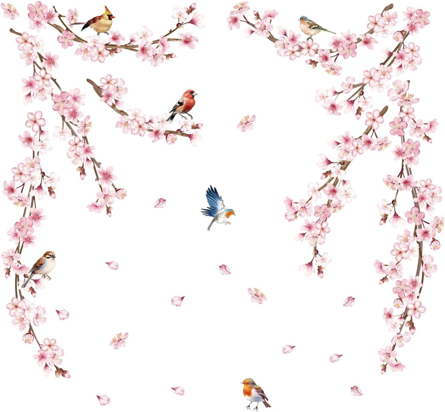 Vine Flowers / Cherry Blossom Wall Decals / Pink