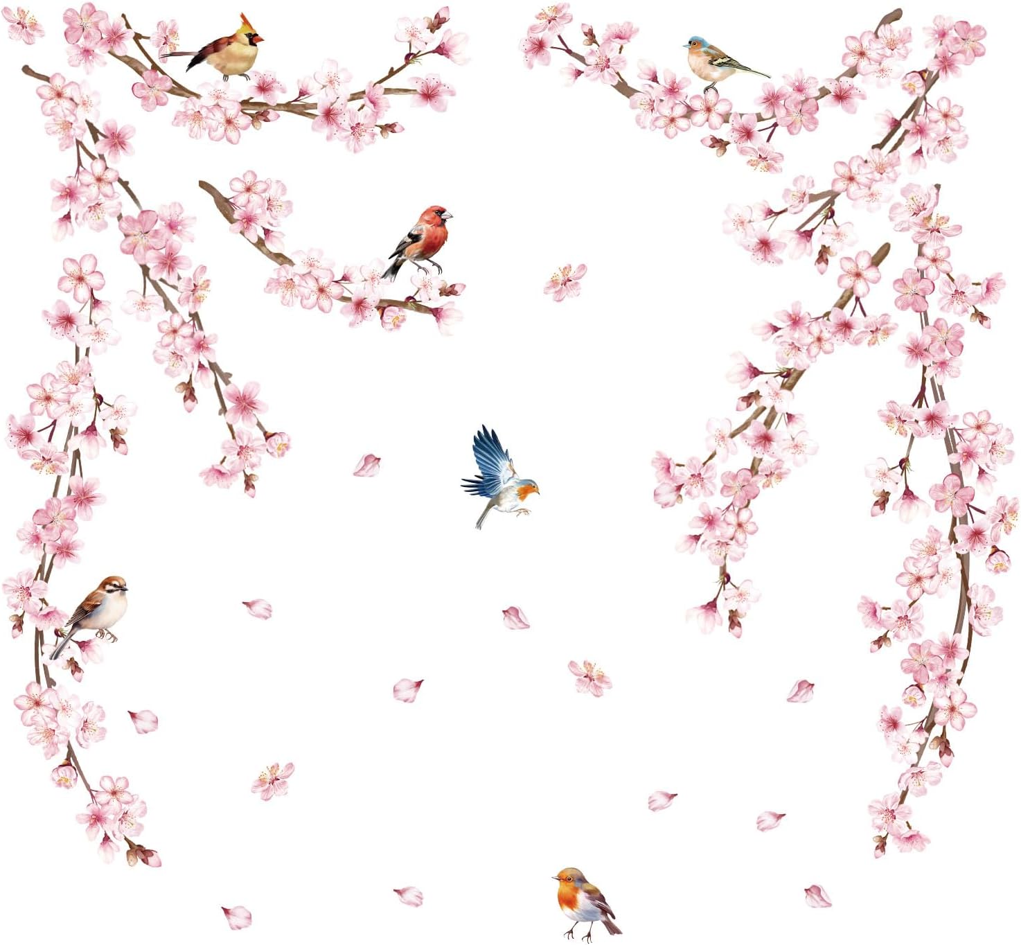 Vine Flowers / Cherry Blossom Wall Decals / Pink