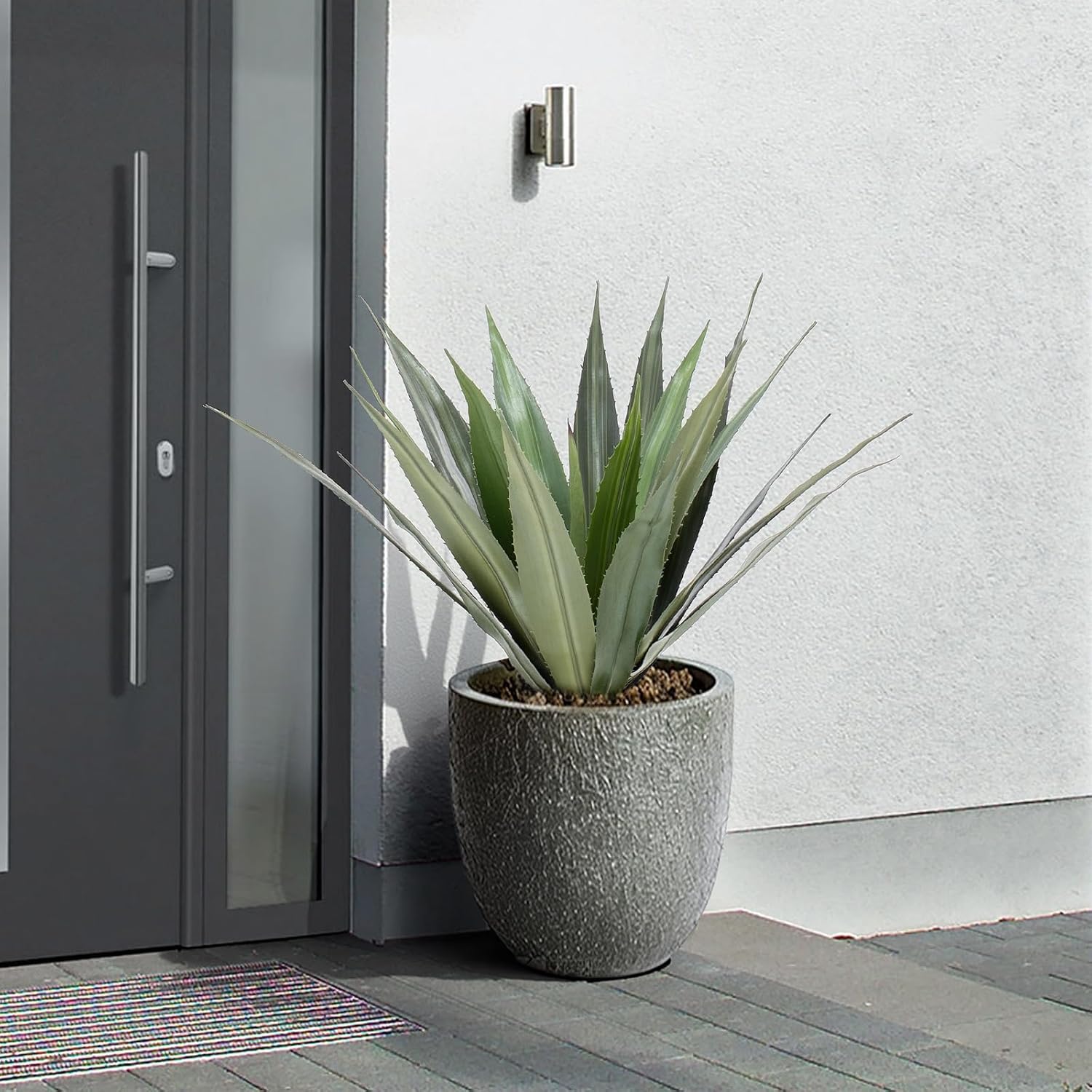 Artificial Spiked Agave Plants Tall / Green / 24inches / 2 Inch / Set of 2