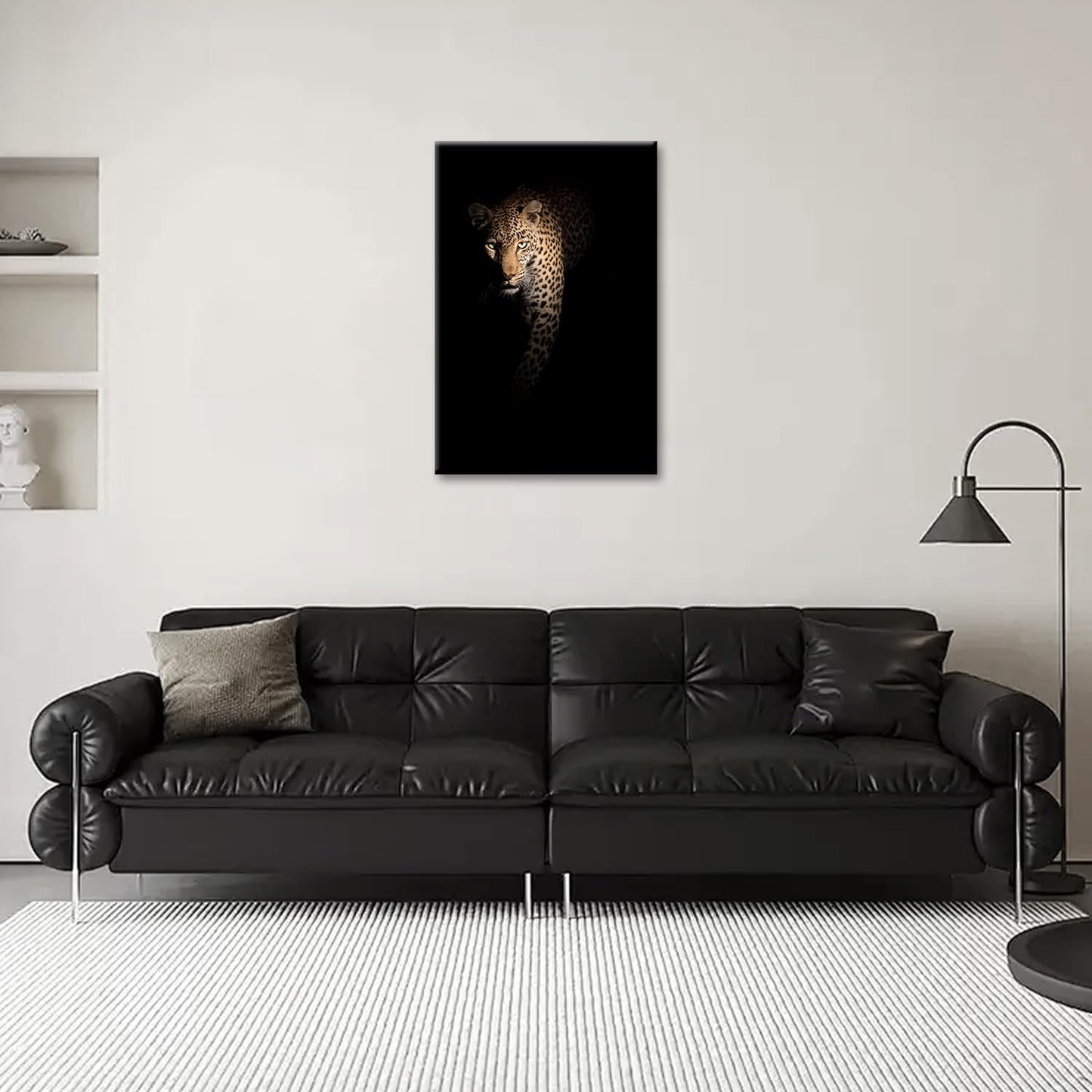 Leopard Wall Art Wildlife Portrait Photography Close-Up Animal Print Framed / Panther / 36"L x 24"W