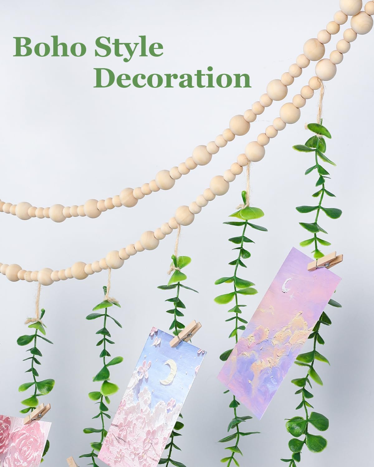Wooden Beads Garland / Boho Wall Decor