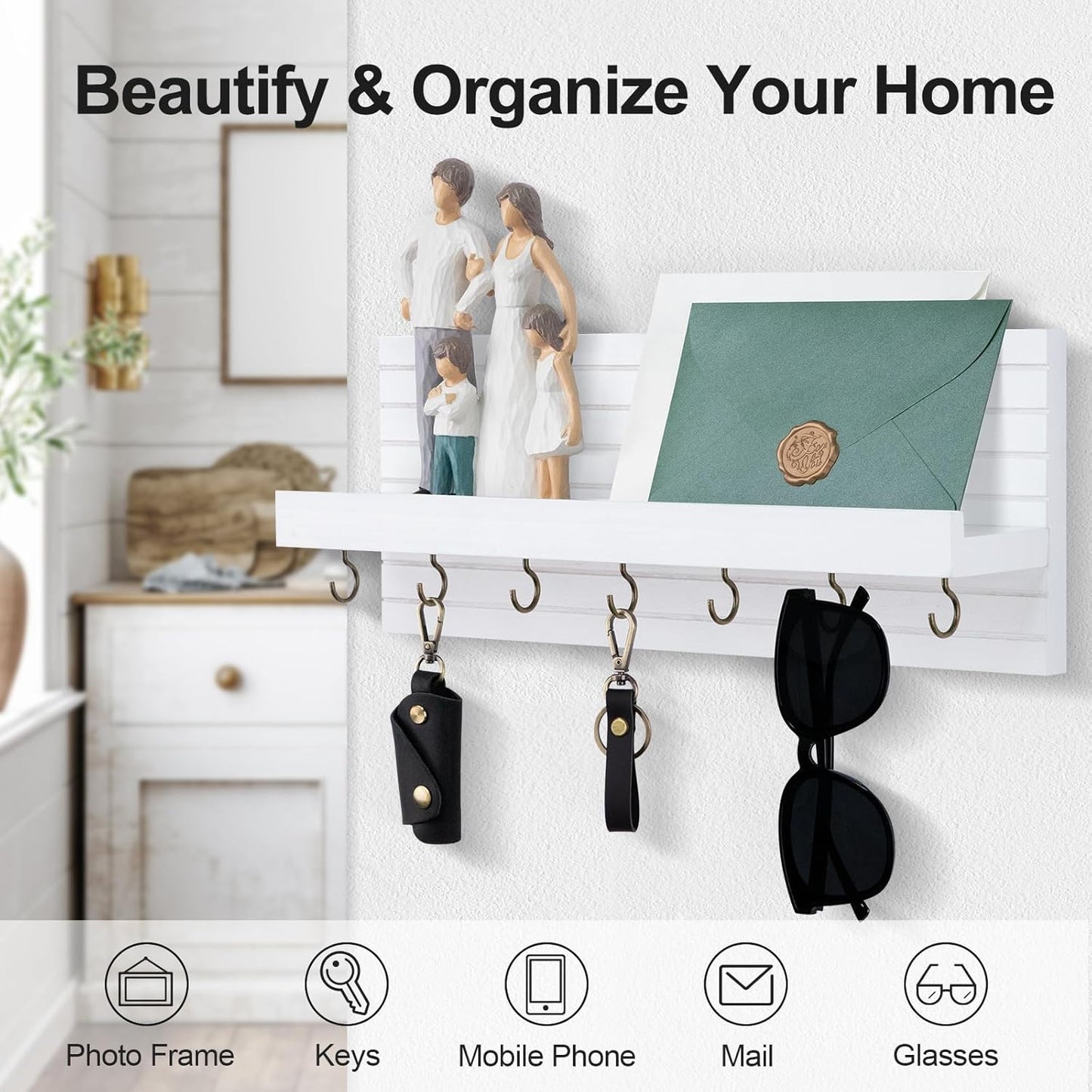 Hooks Holds Leashes / White / Large
