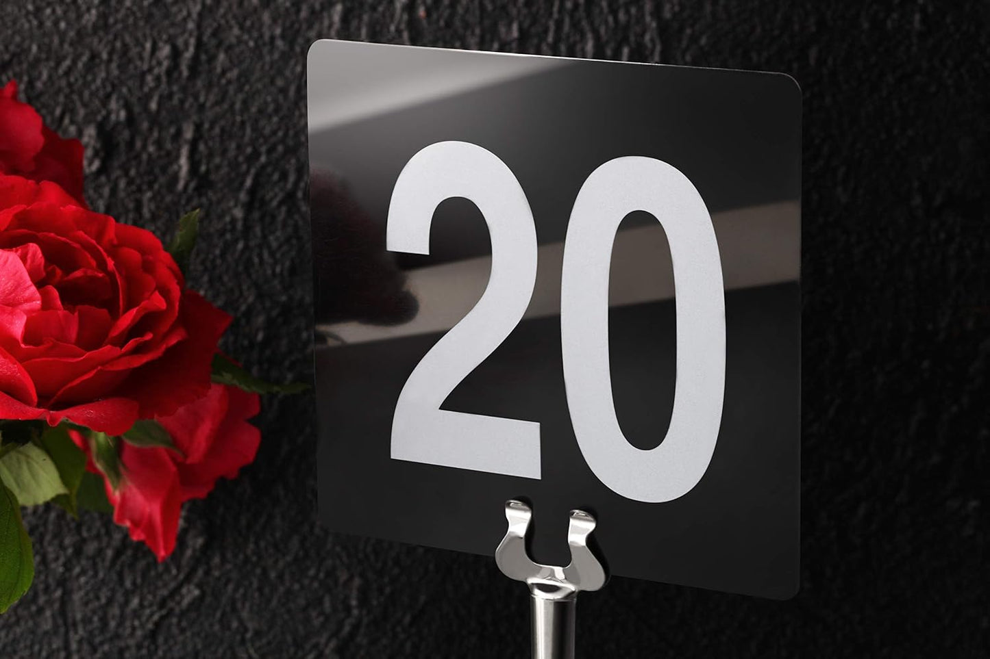 New Star Foodservice Triton Harp Clip Style Place Card / Table Number Holder, 1.5 Inch (Black)