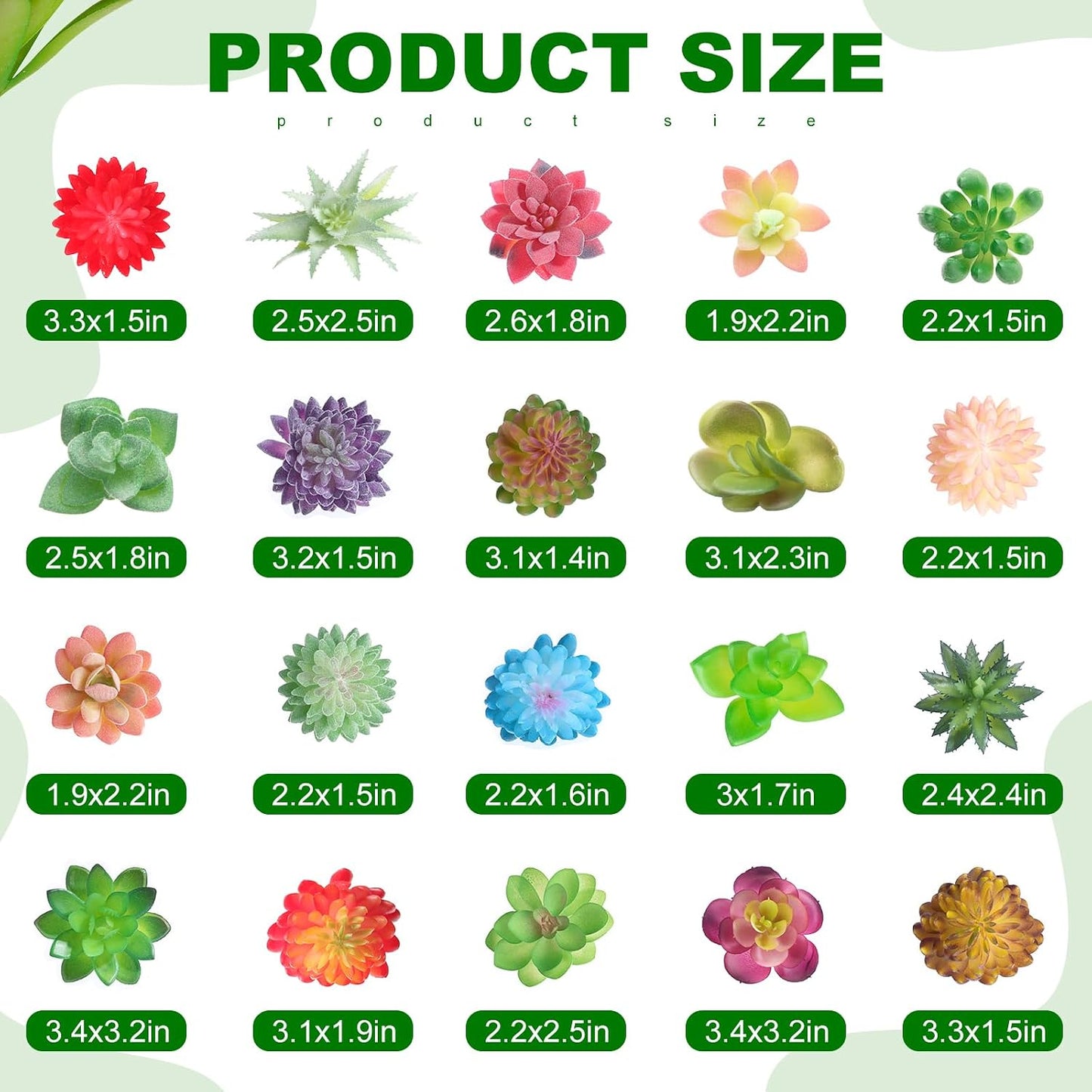 Colorful Succulent Plants Artificial Fake Succulents Plants Bulk Faux / Cute Style / Set of 100