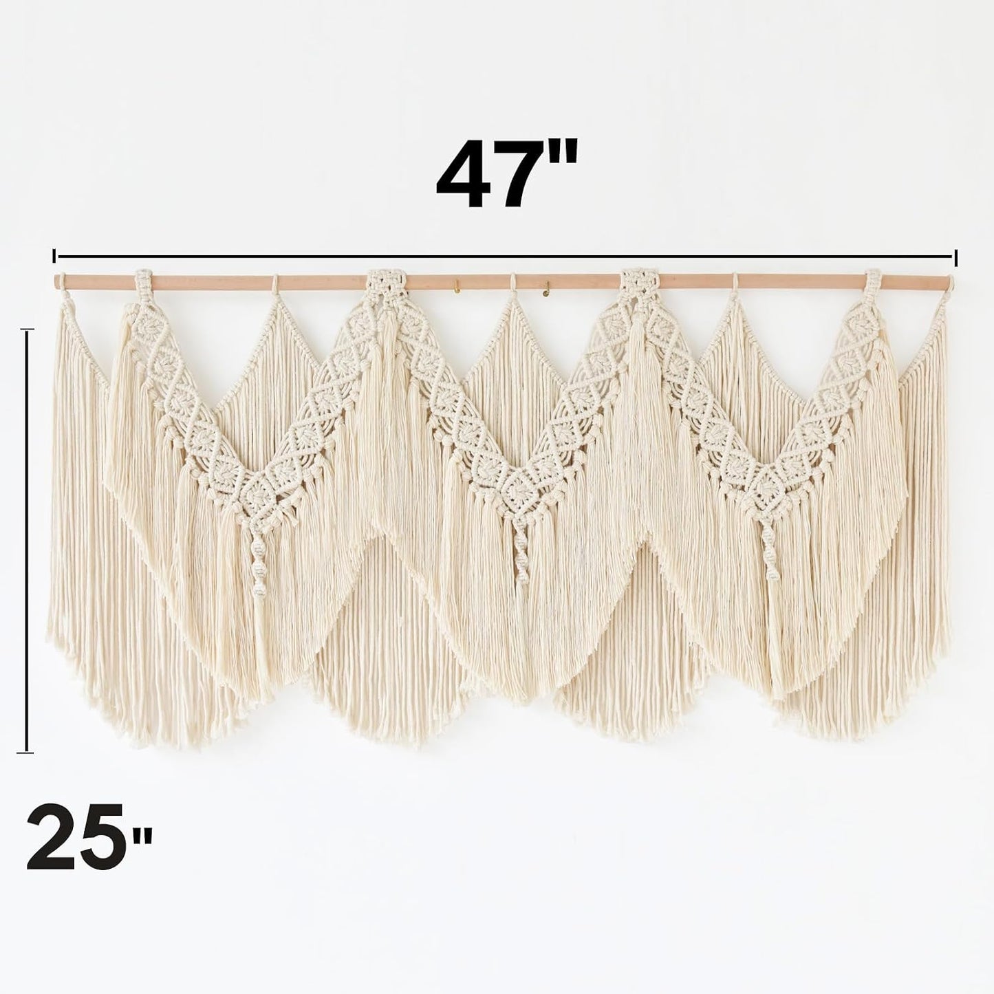 Macrame Wall Hanging Wedding Hanger Macrame Wall Decor Dorm Craftsmanship Handmade Tassel / Beige1