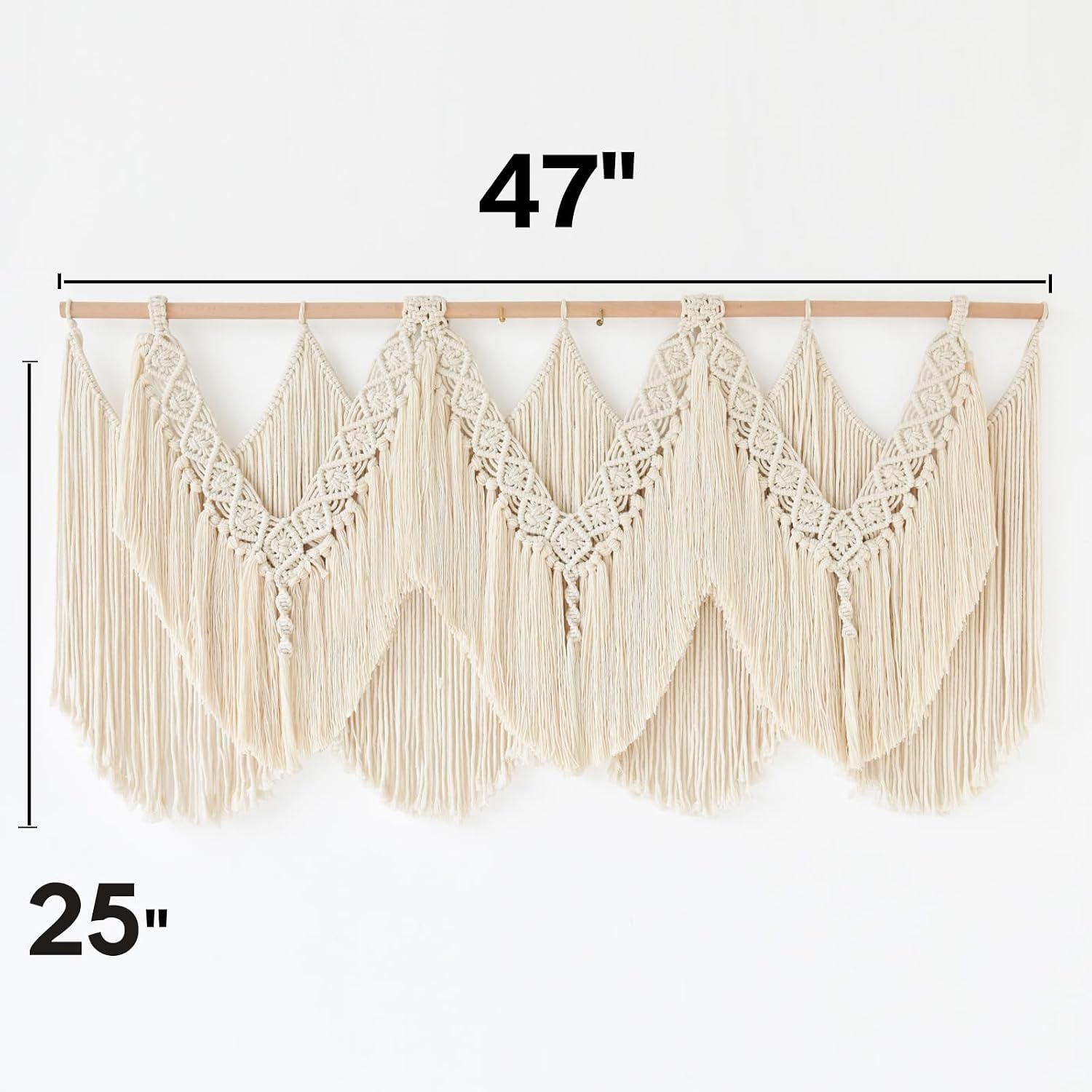 Macrame Wall Hanging Wedding Hanger Macrame Wall Decor Dorm Craftsmanship Handmade Tassel / Beige1