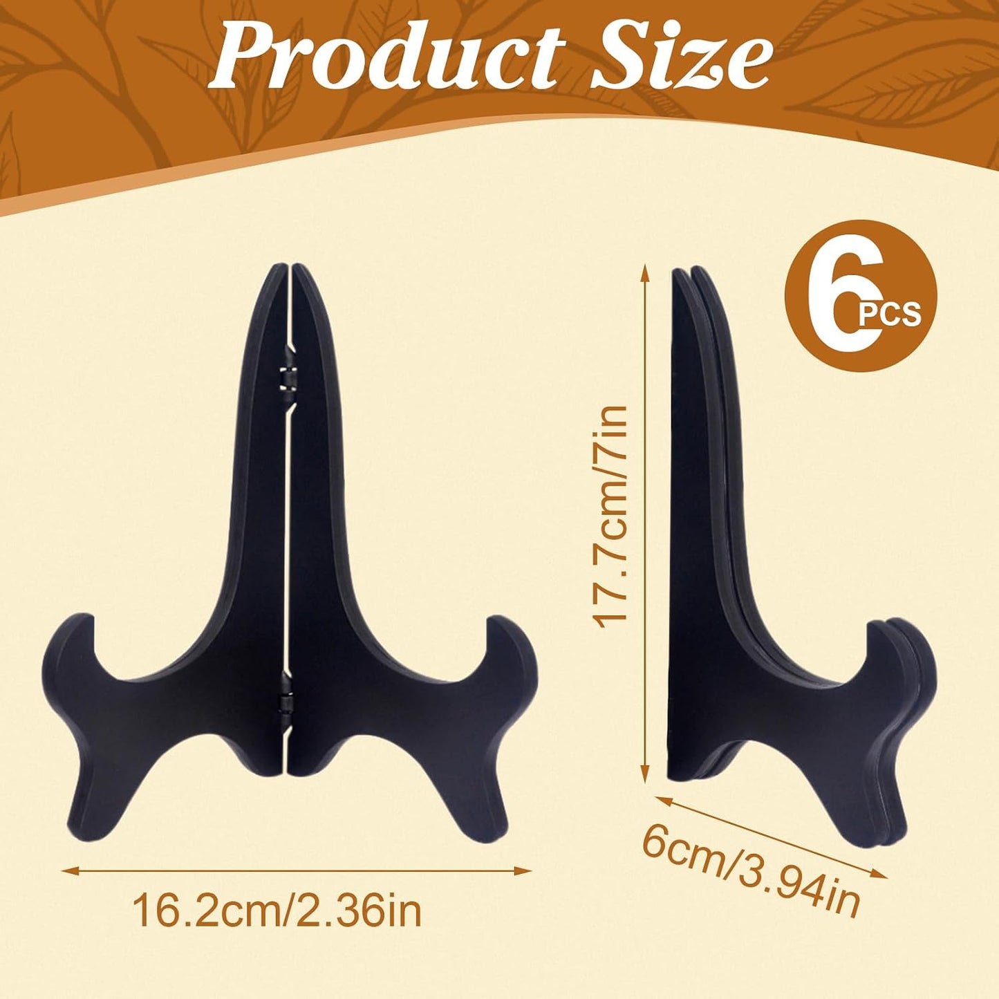 Plate Stand / Black / 7 Inch / Set of 6