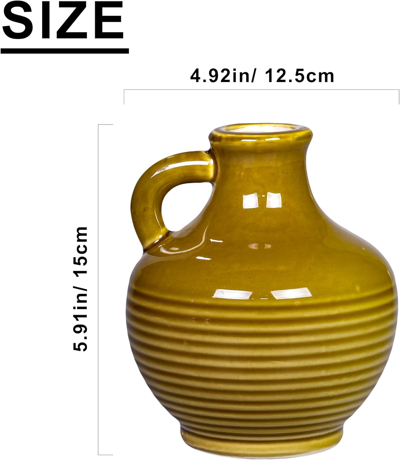 Brown Ceramic Vase / 6 Inch / Brown - 6