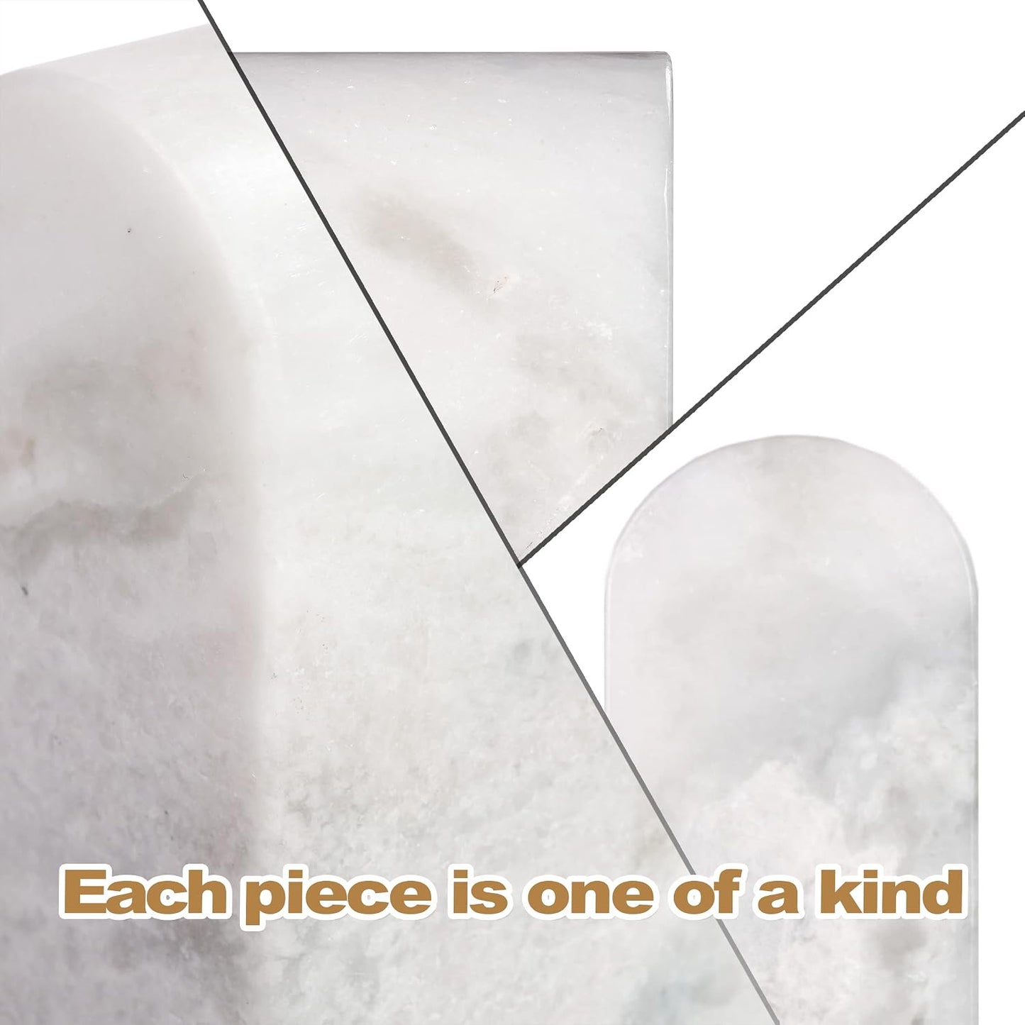 Non-Slip Book Ends / White Marble-namib Fantasy