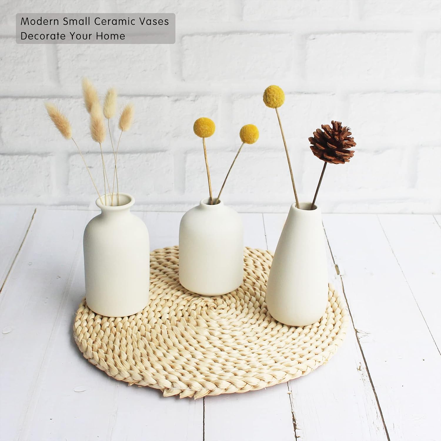 Boho Vase White Vases / Small / White-c / 5 Inch / Set of 6