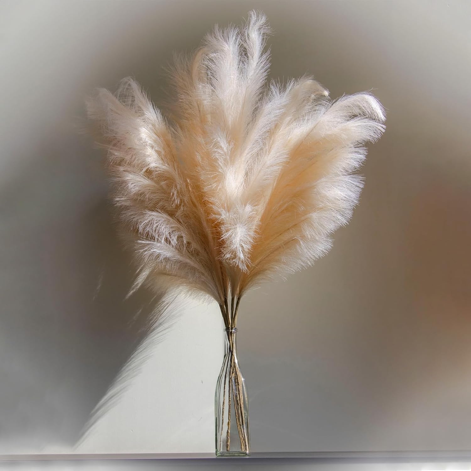 Faux Pampas Grass / Dark Brown / Set of 15