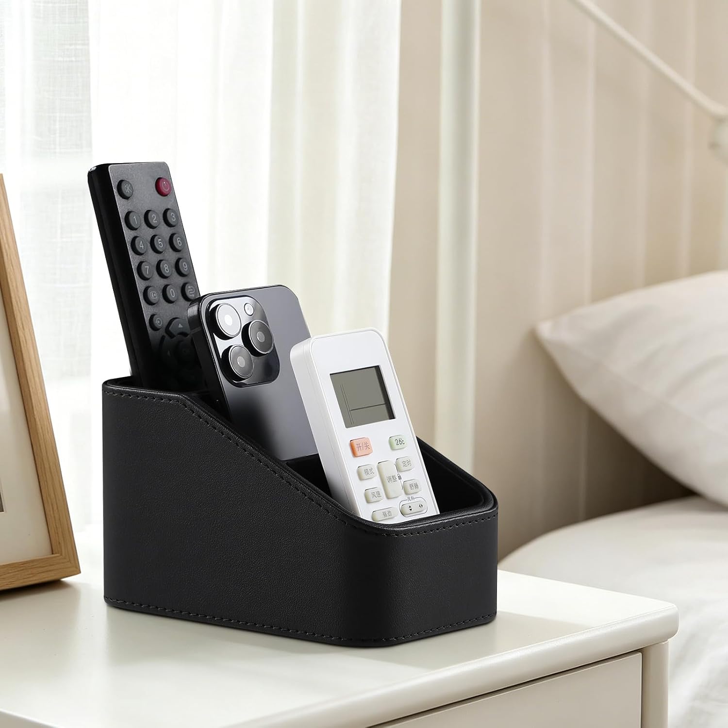 PU Leather Remote Control Holder / Black