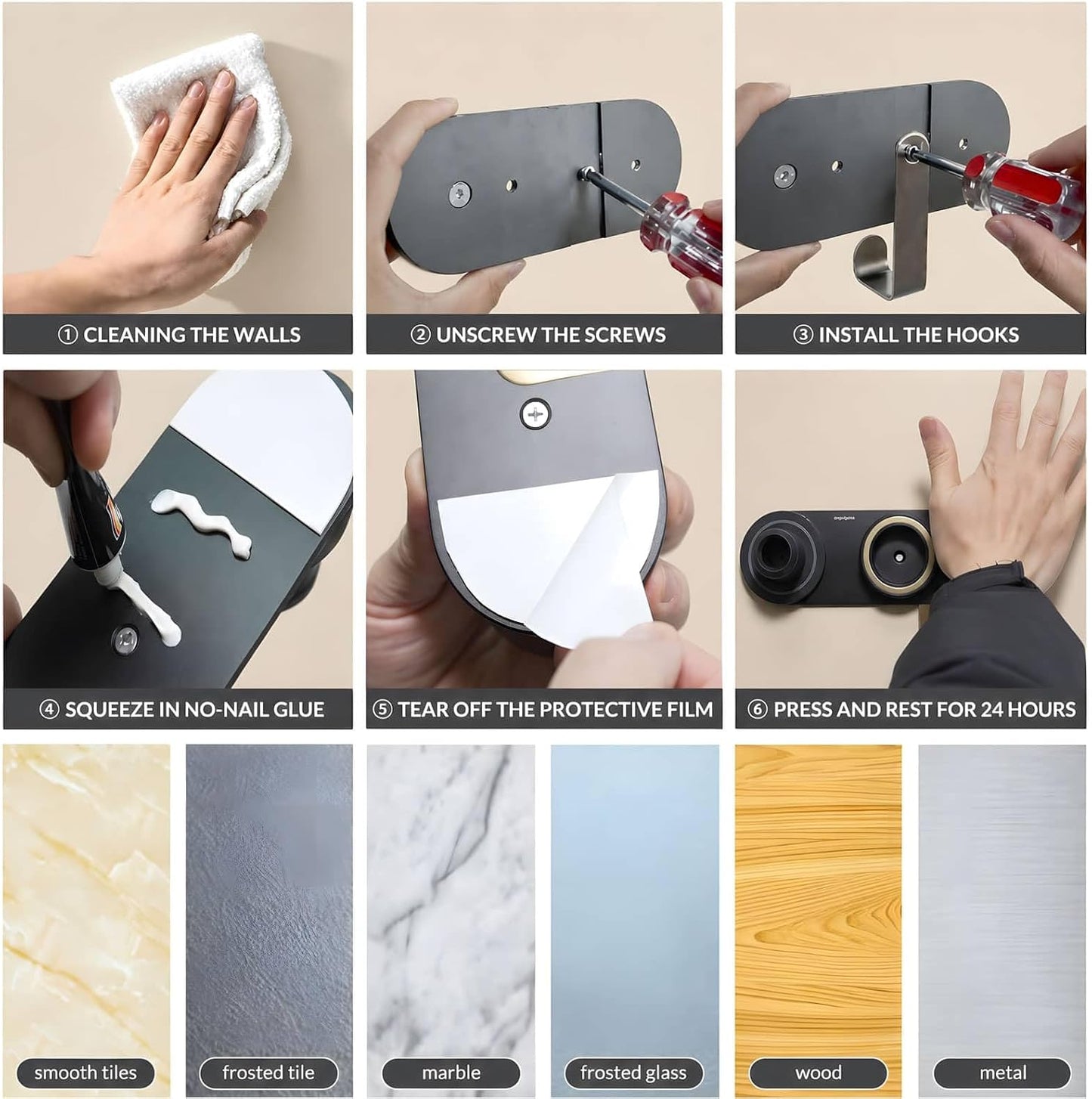 Magnetic Hair Dryer Holder Wall Mount for Most High Speed Blow Dryer | 7075 super-hard aviation aluminum alloy, black