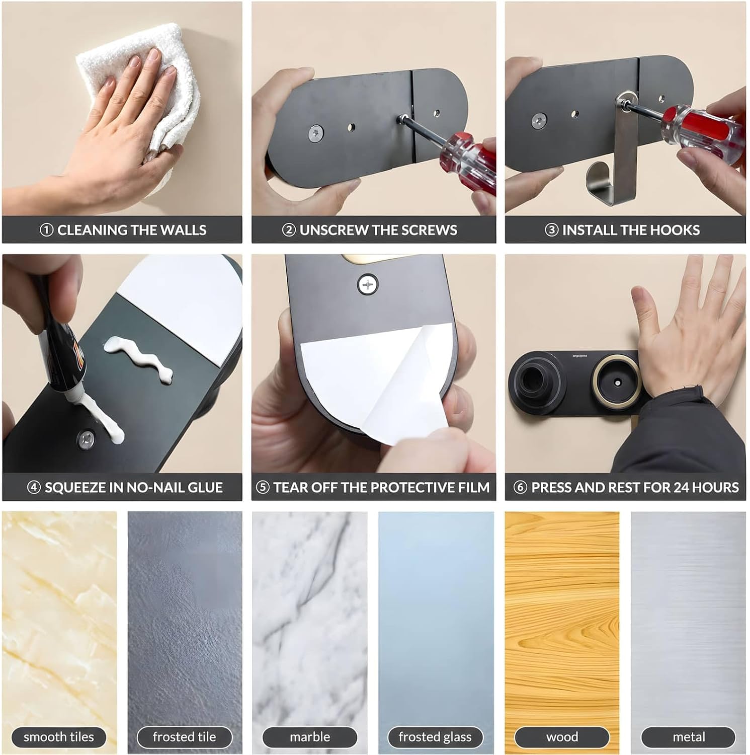 Magnetic Hair Dryer Holder Wall Mount for Most High Speed Blow Dryer | 7075 super-hard aviation aluminum alloy, black